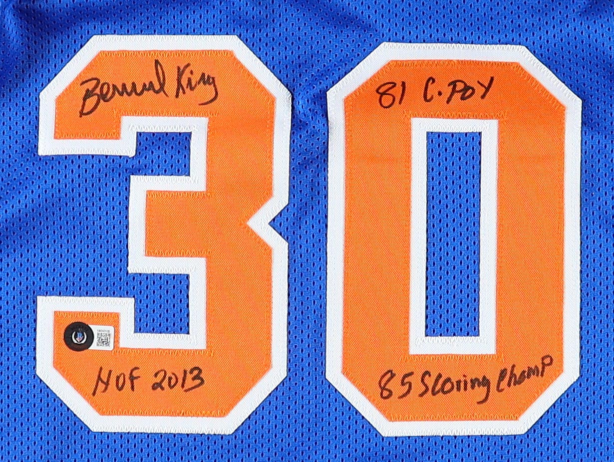 Bernard King Signed New York Knicks Jersey with Triple Inscription