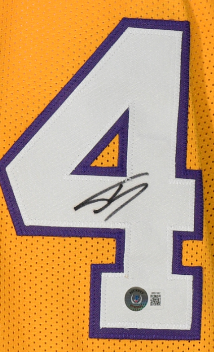 Shaquille O'Neal Signed Career Highlight Stat Jersey - Lakers