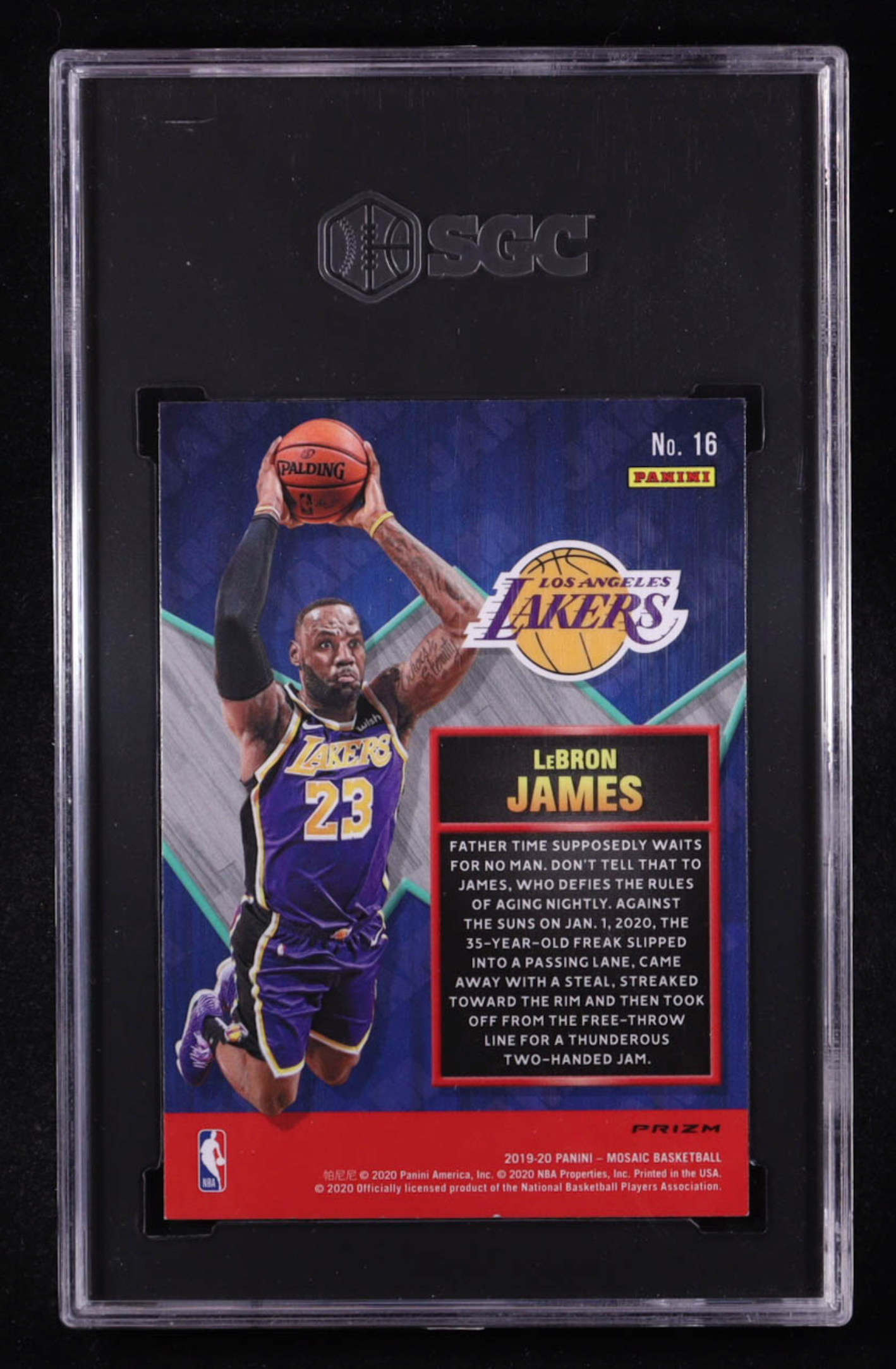 LeBron James 2019-20 Panini Mosaic Jam Masters Mosaic #16 authentic-signatures