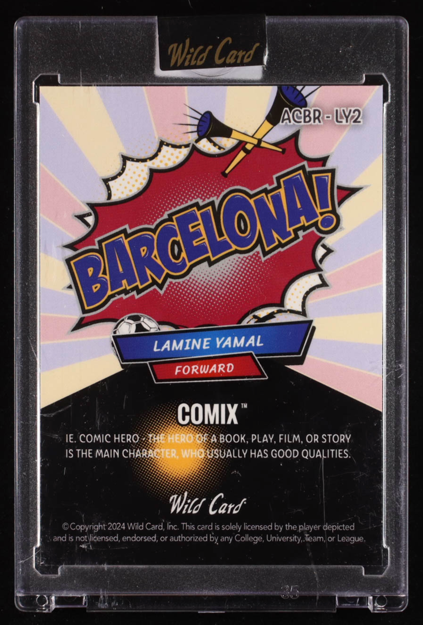 Lamine Yamal 2024 Wild Card Comix Barcelona! Red Yellow Blue Disco 4/4 authentic-signatures