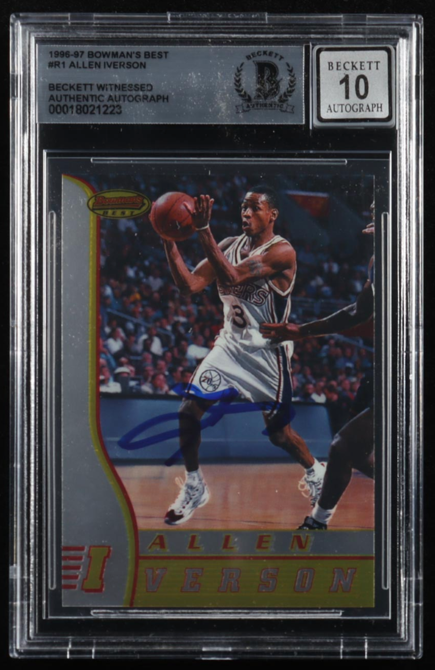 Allen Iverson 1996-97 Bowman's Best #R1 RC (BGS 10) authentic-signatures