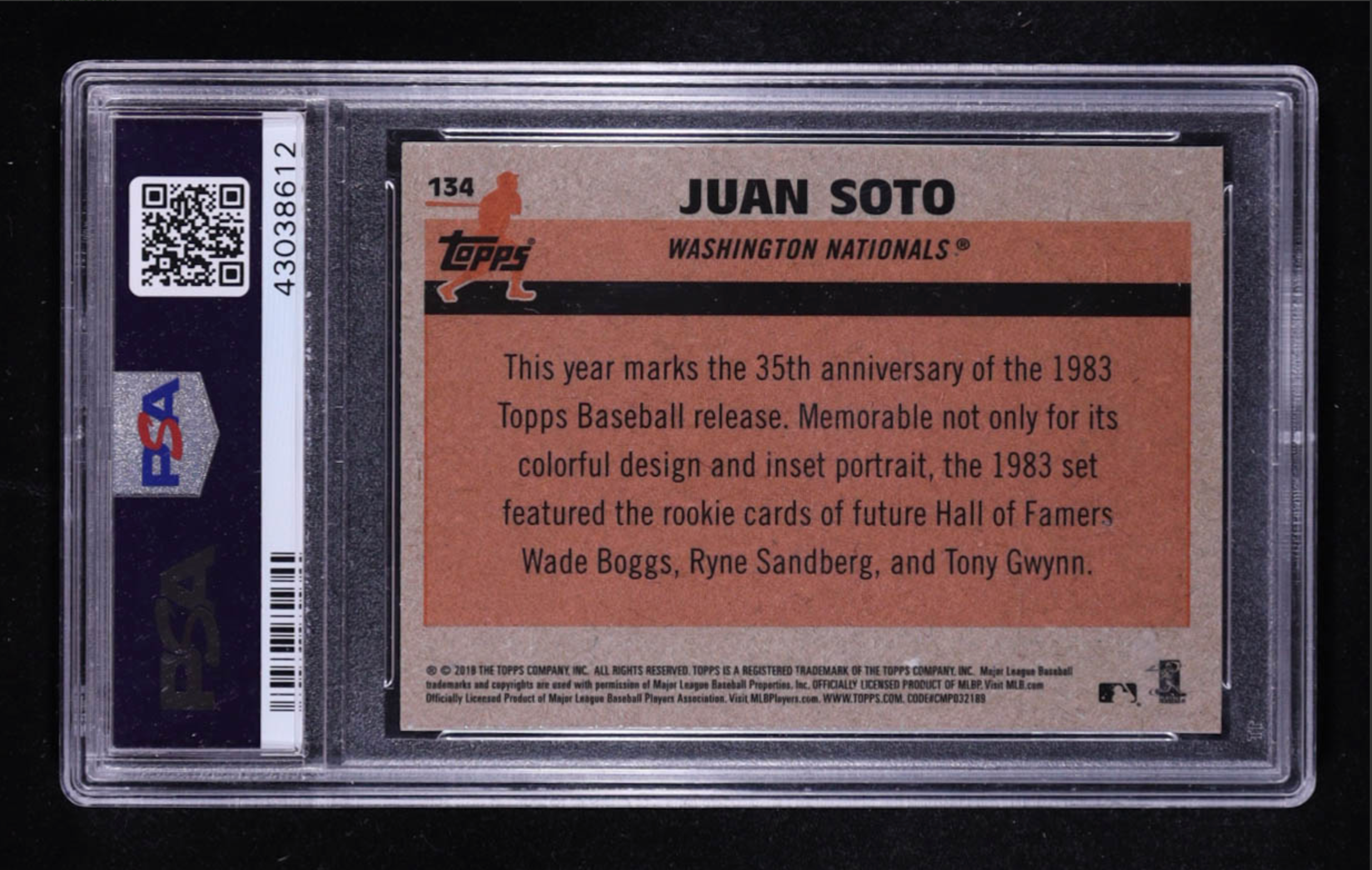Juan Soto 2018 Topps '83 Topps Silver Pack Chrome #134 RC (PSA 10) authentic-signatures