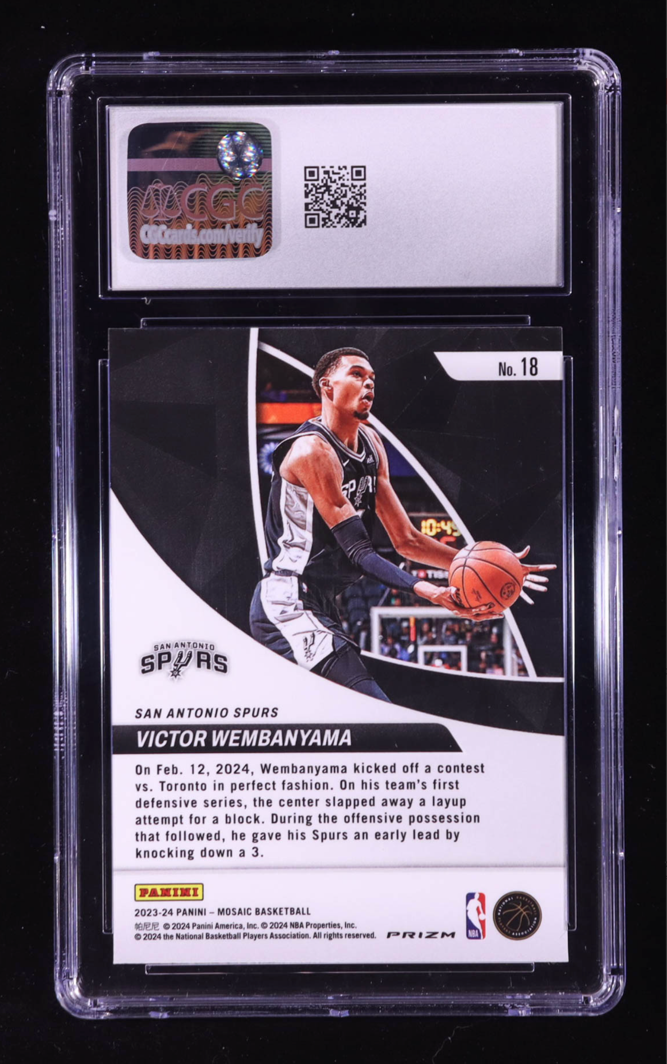 Victor Wembanyama 2023-24 Panini Mosaic Elevate Mosaic #18 RC authentic-signatures