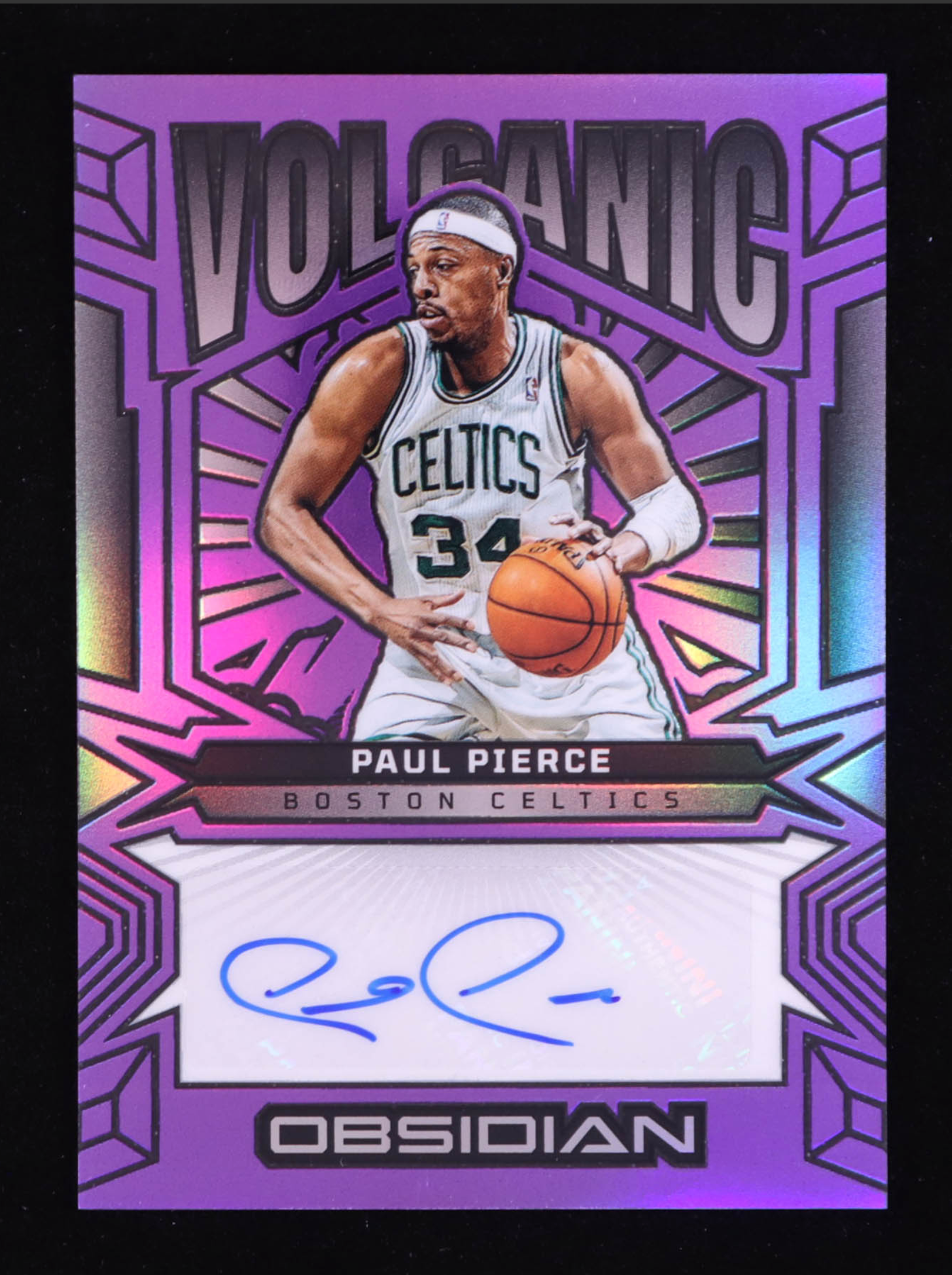 Paul Pierce 2024-25 Panini Obsidian Volcanic Signatures Electric Etch Purple Flood #33 #25/30 authentic-signatures