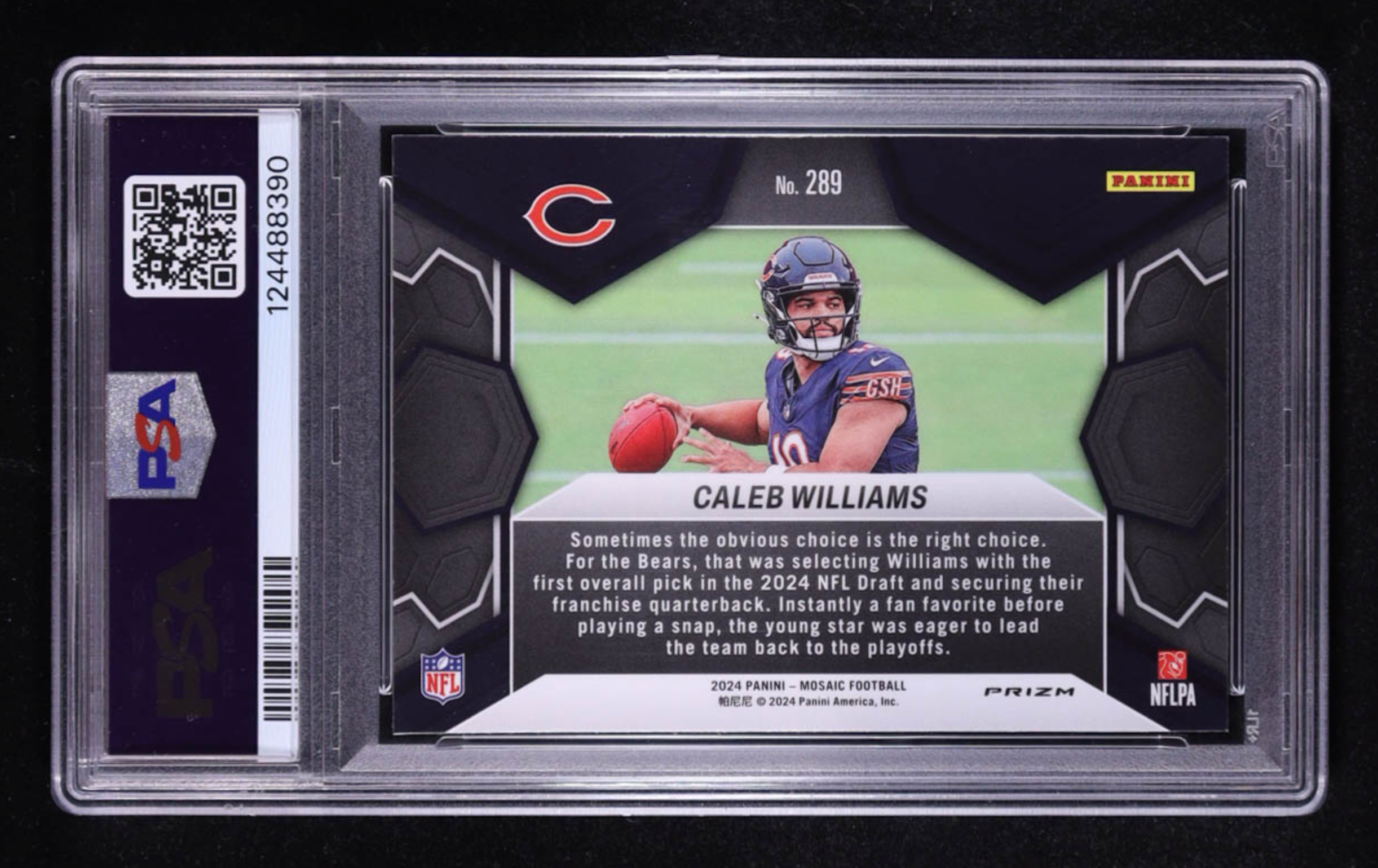 Caleb Williams 2024 Panini Mosaic Mosaic Camo Pink #289 DEB RC (PSA 10) authentic-signatures