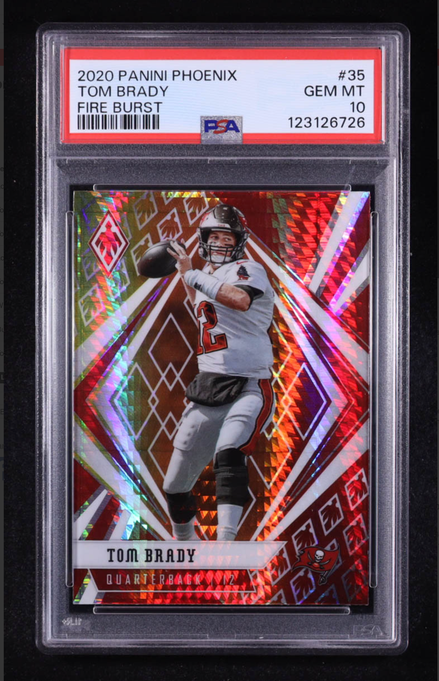 Tom Brady 2020 Panini Phoenix Fire Burst #35 (PSA 10) authentic-signatures