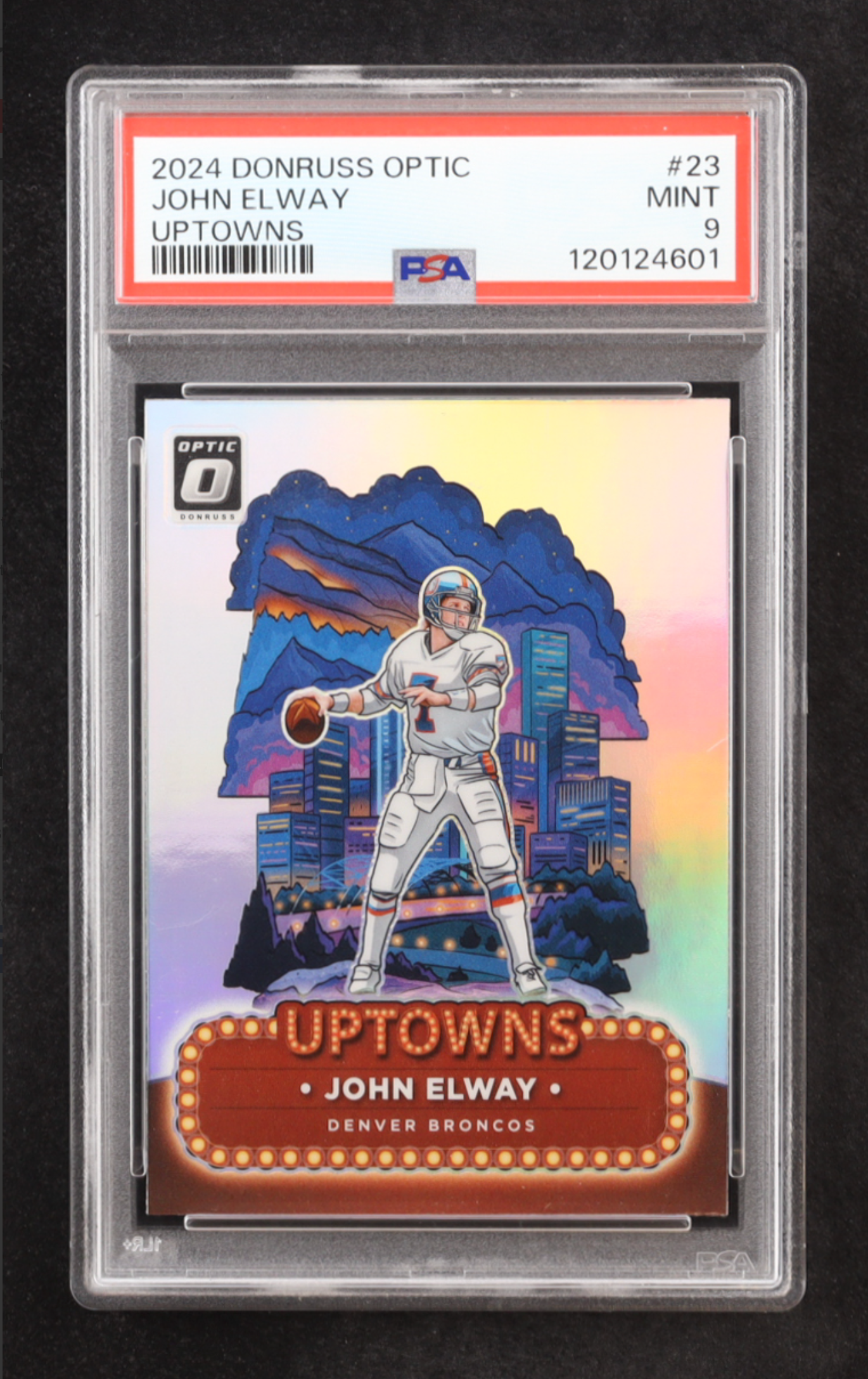 John Elway 2024 Donruss Optic Uptowns #23 (PSA 9) authentic-signatures