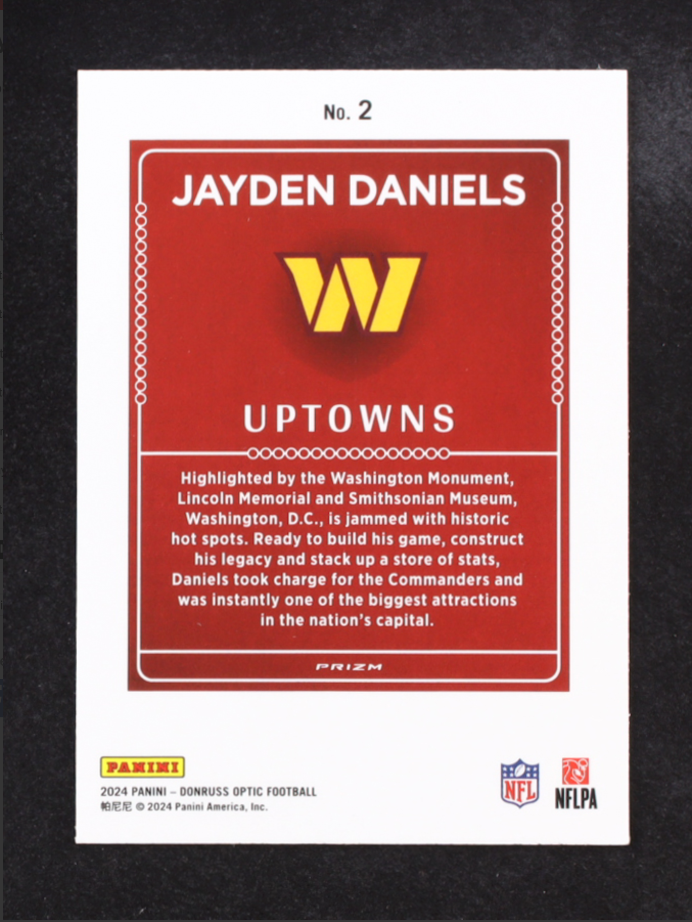 Daniels 2024 Panini Donruss optic uptowns #2 authentic-signatures