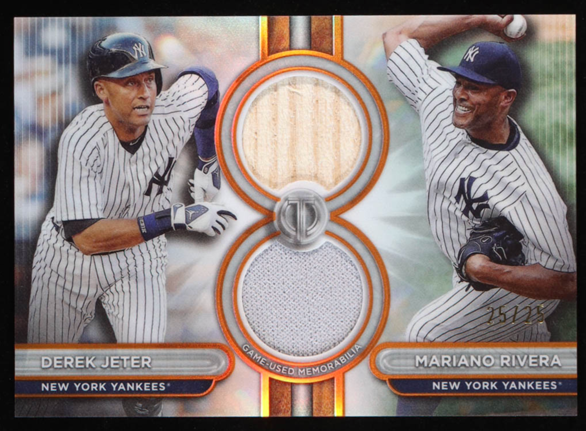 Mariano Rivera / Derek Jeter 2024 Topps Tribute Dual Player Relics Orange #DR2JR #25/25 authentic-signatures