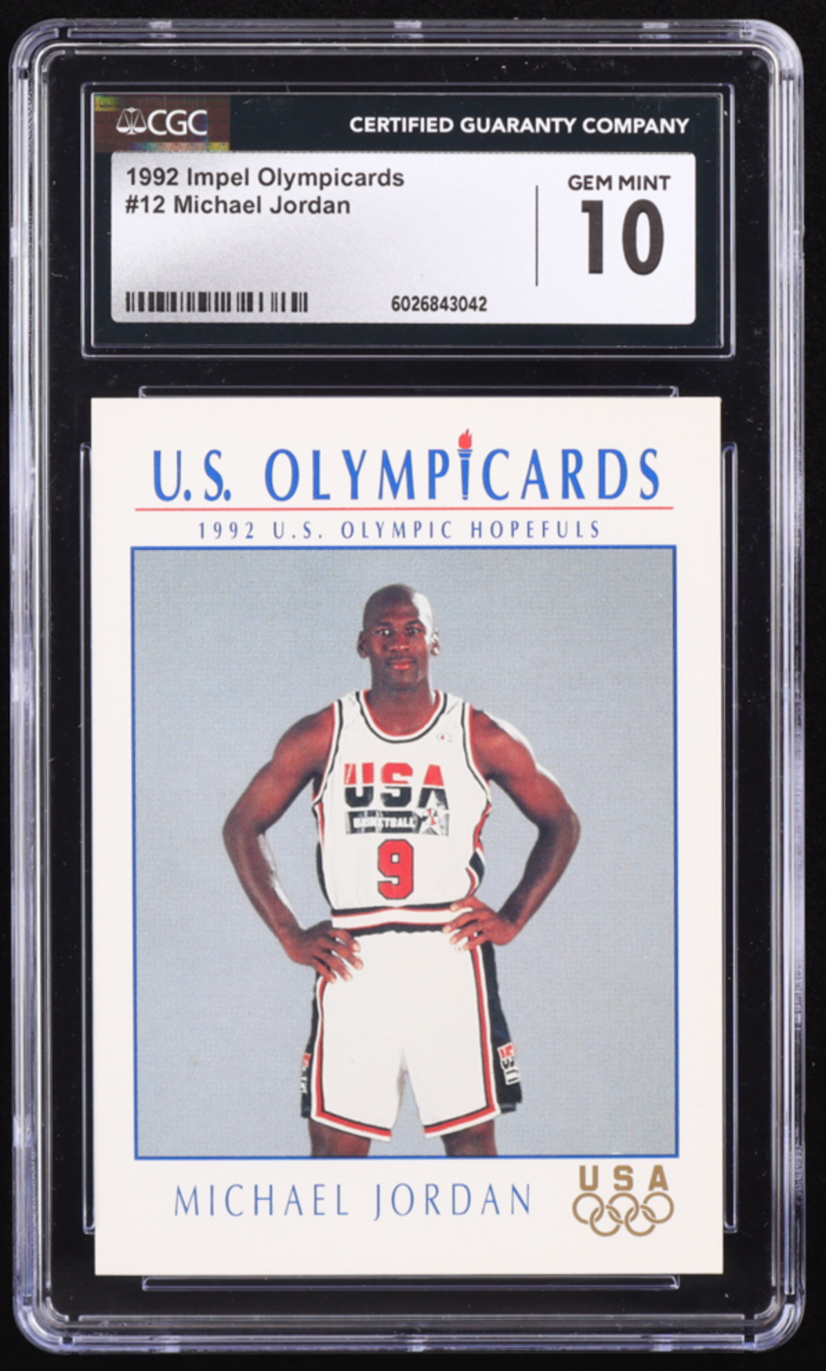 Michael Jordan 1992 Impel U.S. Olympic Hopefuls #12 (CGC 10) authentic-signatures