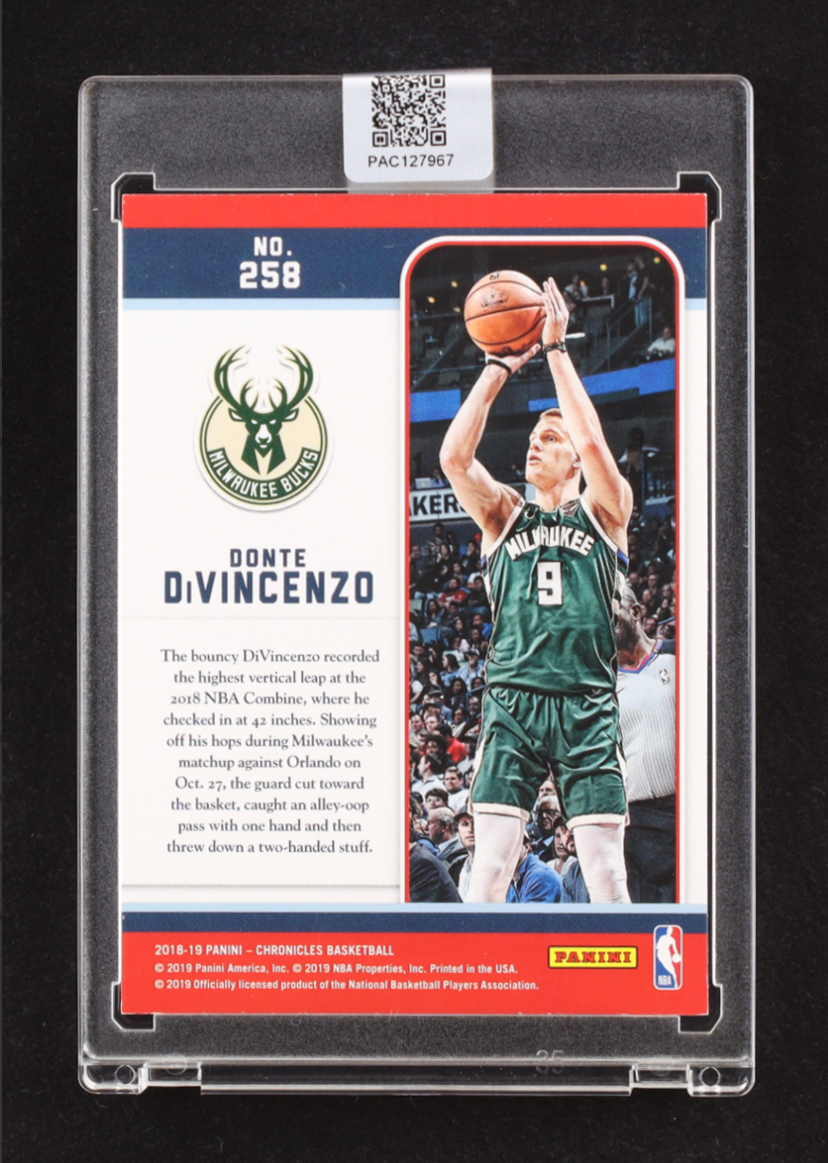 Donte DiVincenzo Signed 2018-19 Panini Chronicles #258 RC authentic-signatures