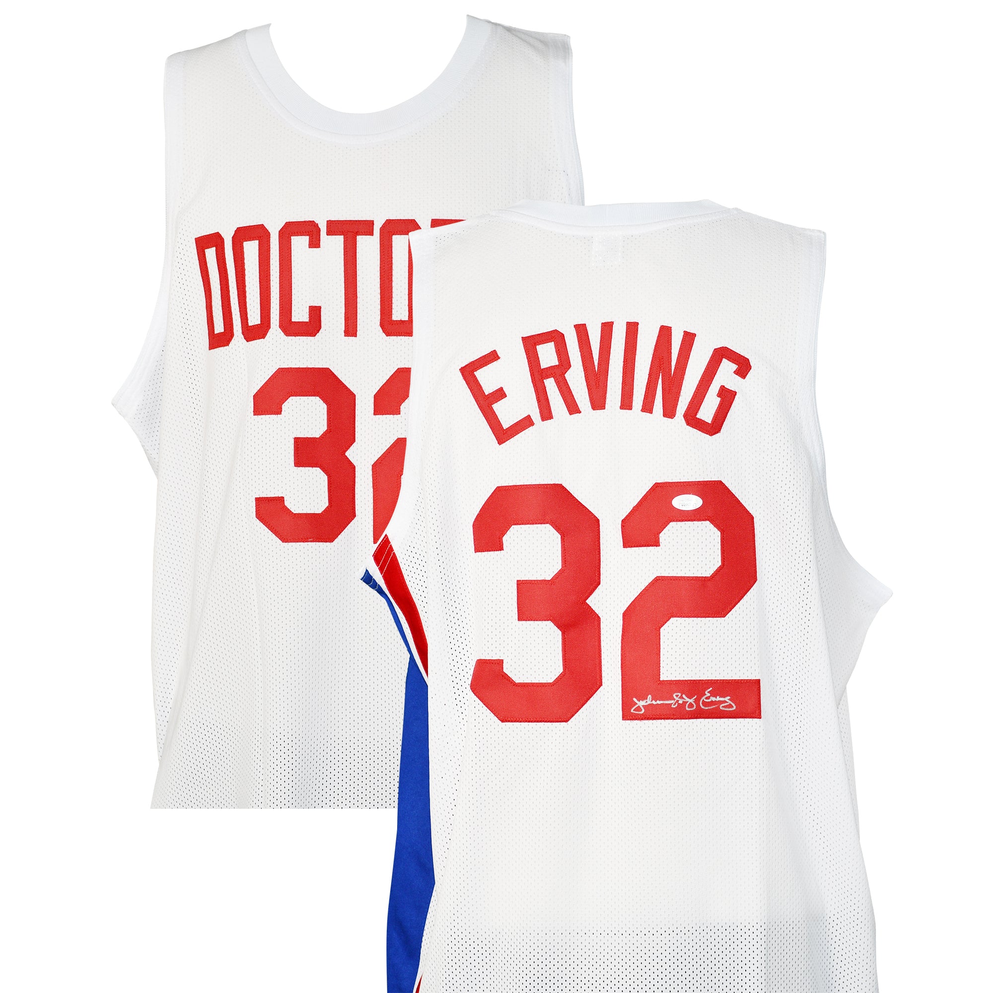 Julius Erving signed Philadelphia 7ers jersey inscribed "Doctor J."