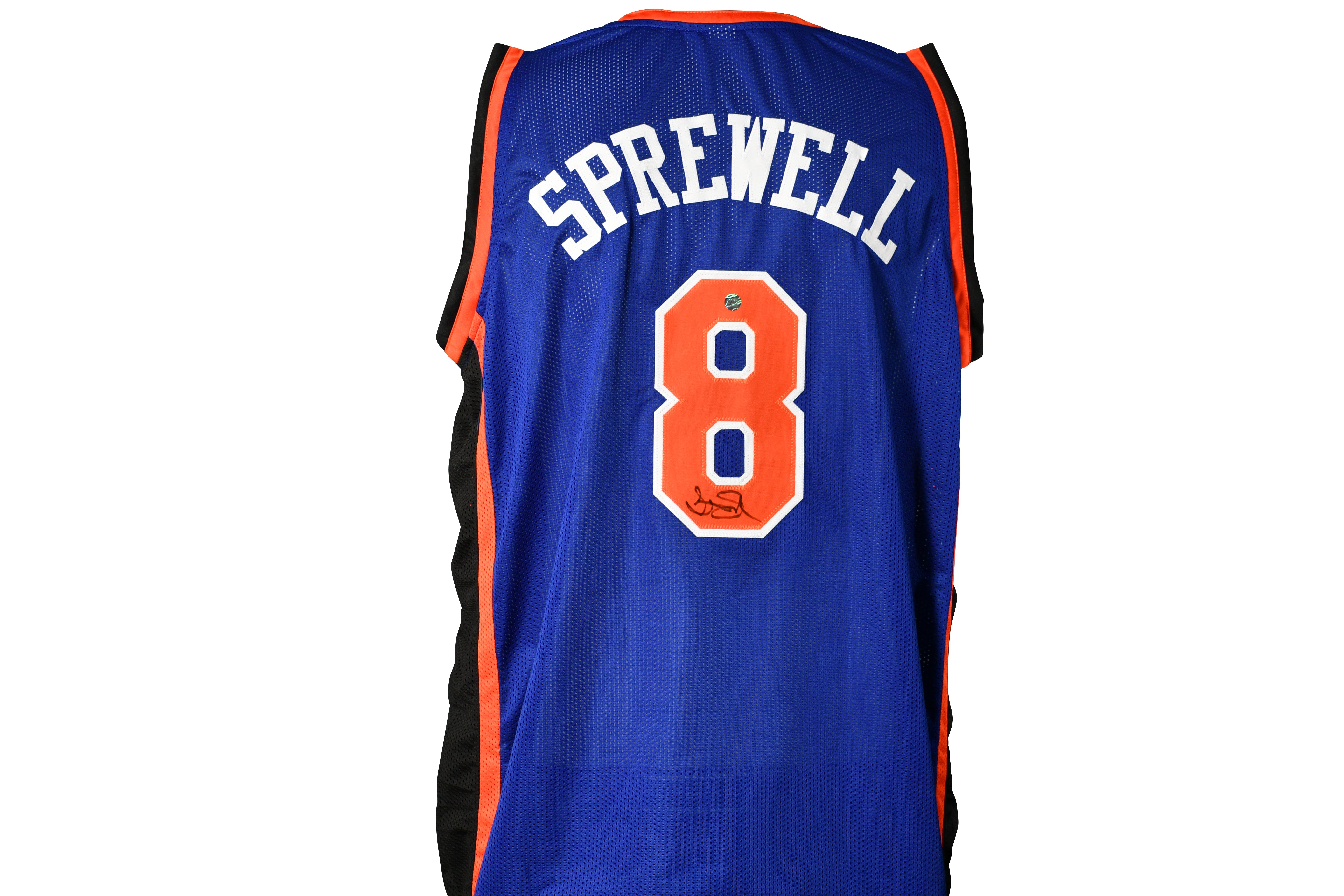 LATRELL SPREWELL SIGNED KNICKS JERSEY