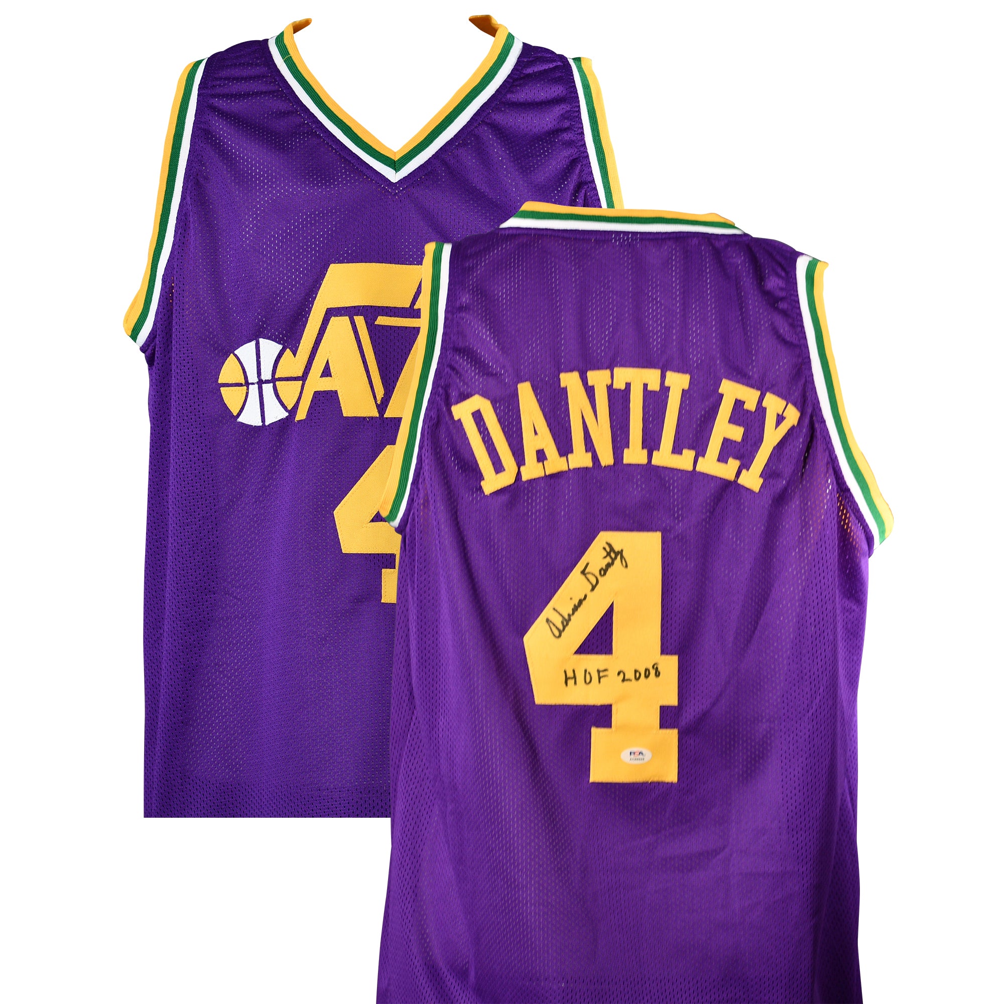 Adrian Dantley Signed Utah Jazz Jersey Inscribed "HOF 2008"