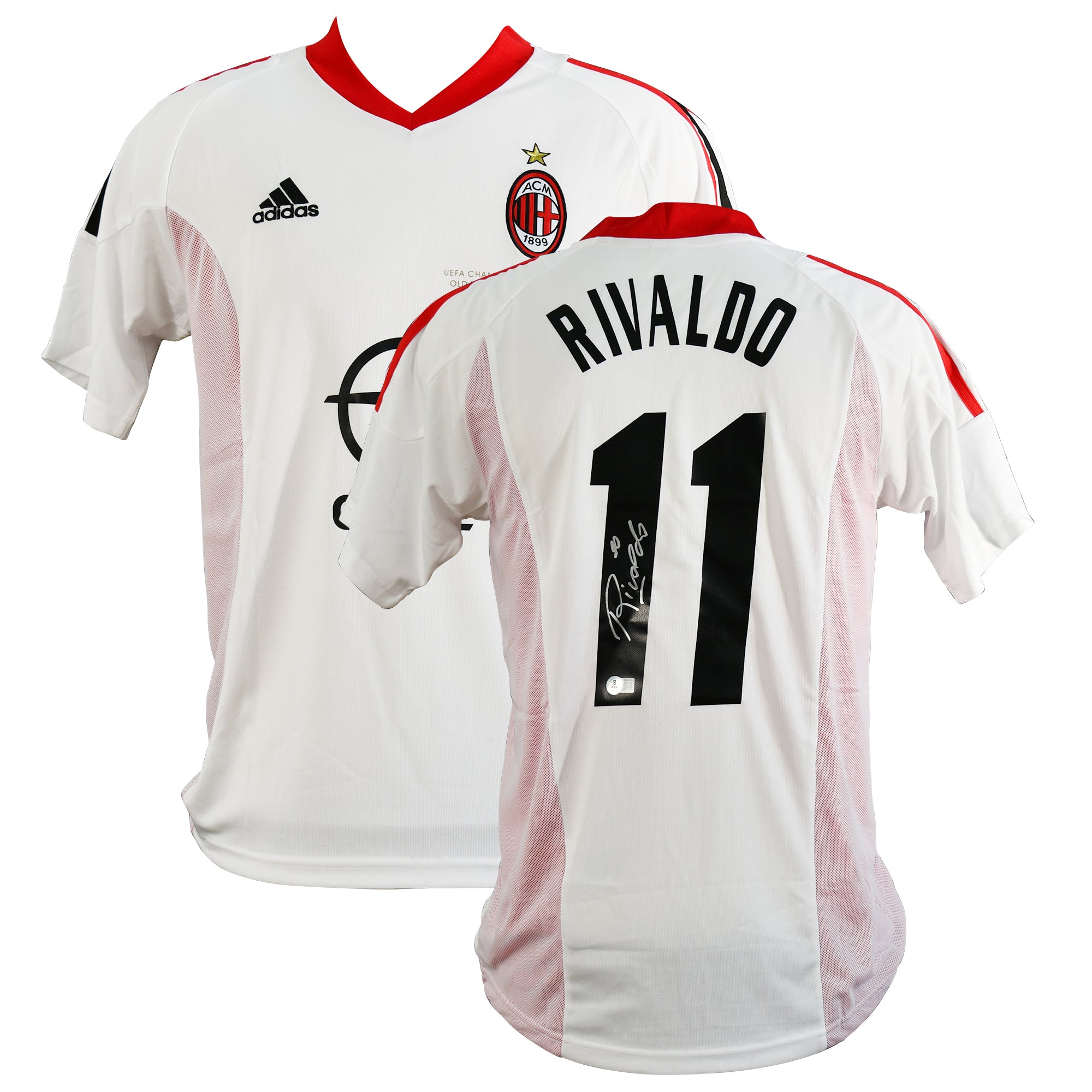 Rivaldo Signed AC Milan Jersey, 2003 Old Trafford UCL Final