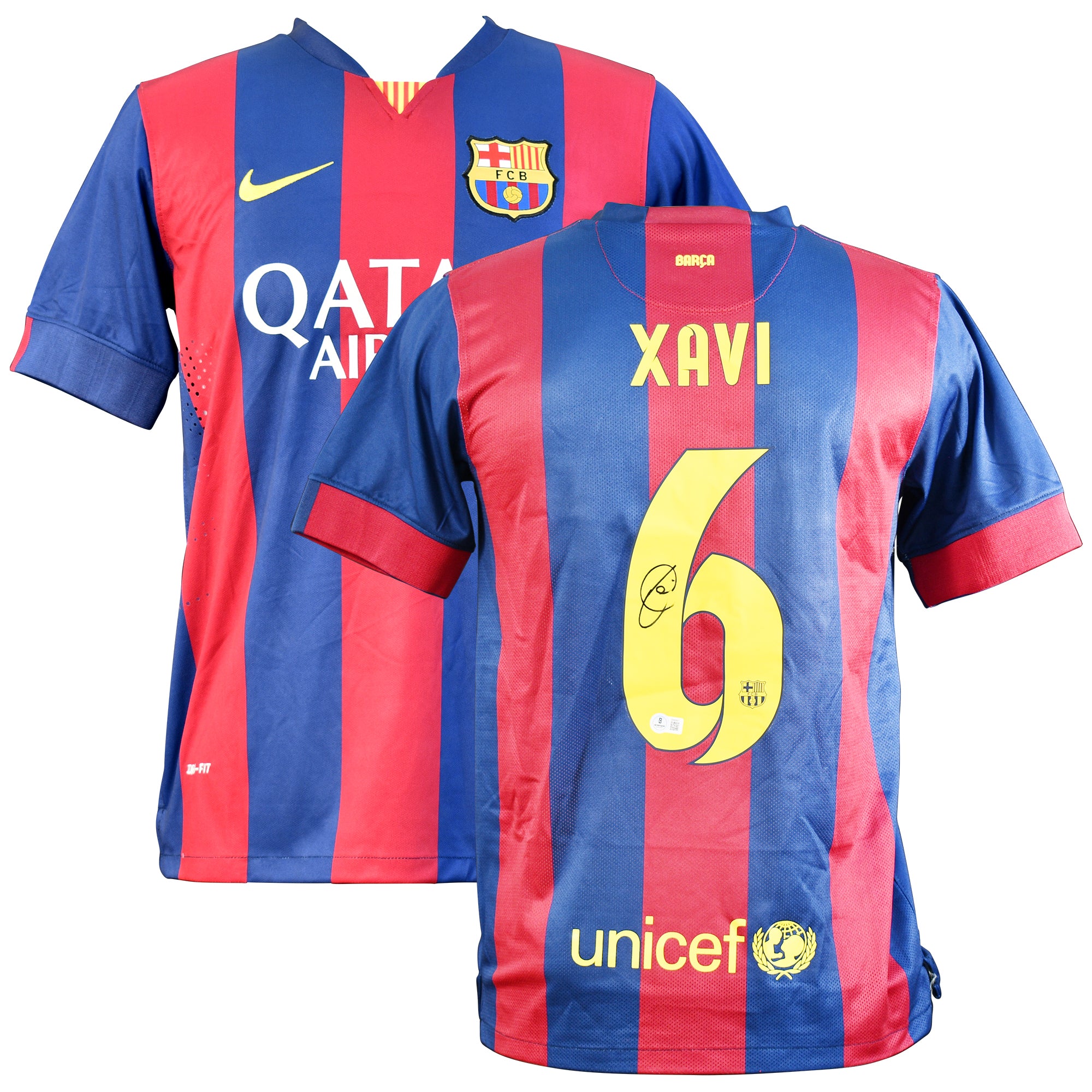 Xavi Hernandez Signed Barcelona Nike Authentic Jersey