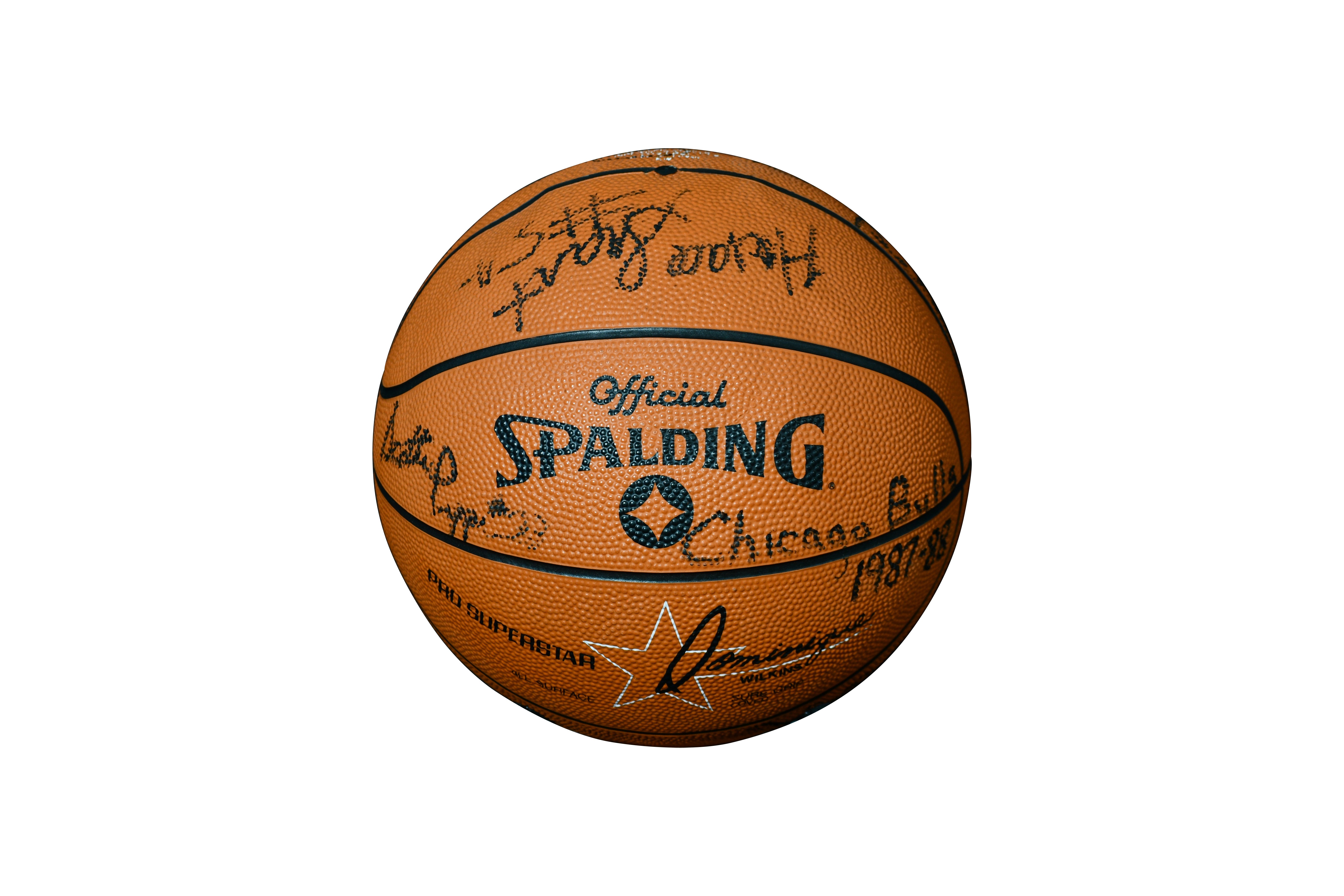 1987-88 Chicago Bulls Team Signed Basketball | Complete Roster (11 Signatures)