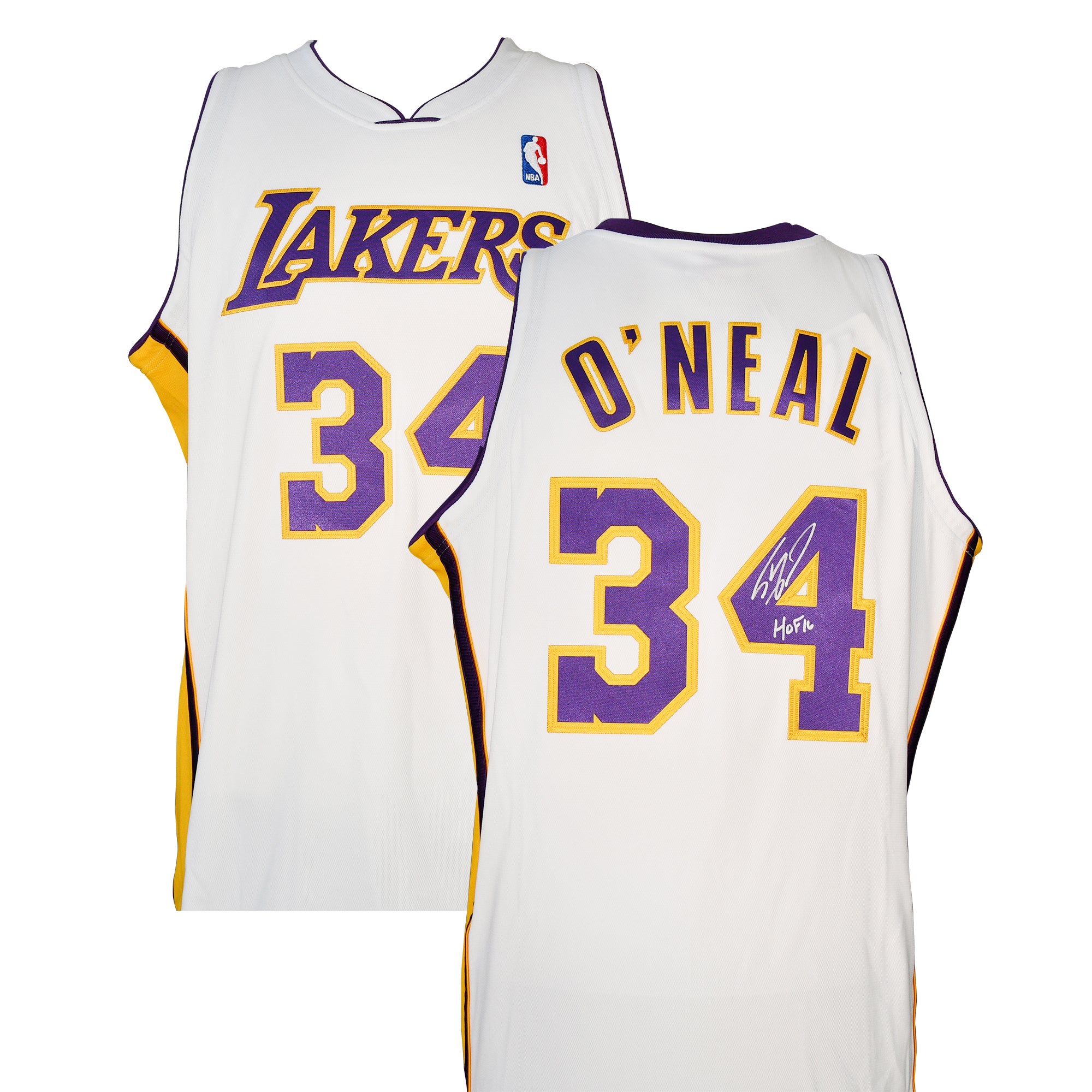 Shaquille O'Neal Signed Mitchell & Ness Lakers Jersey Inscribed "HOF 16"