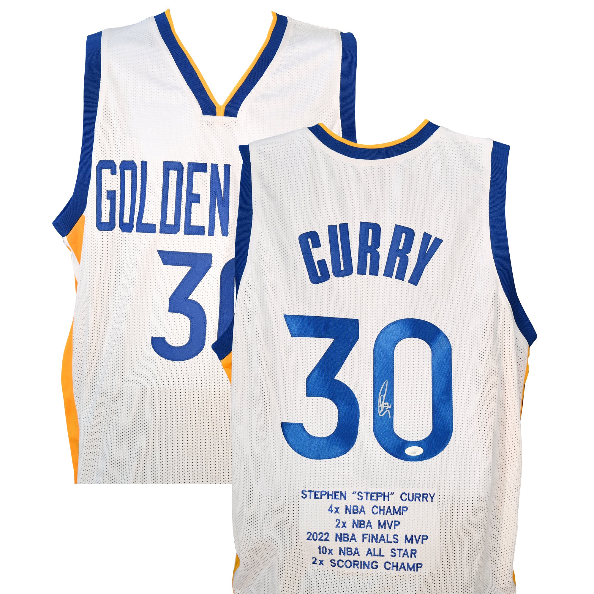 Stephen Curry Signed Career Highlight Stat Jersey