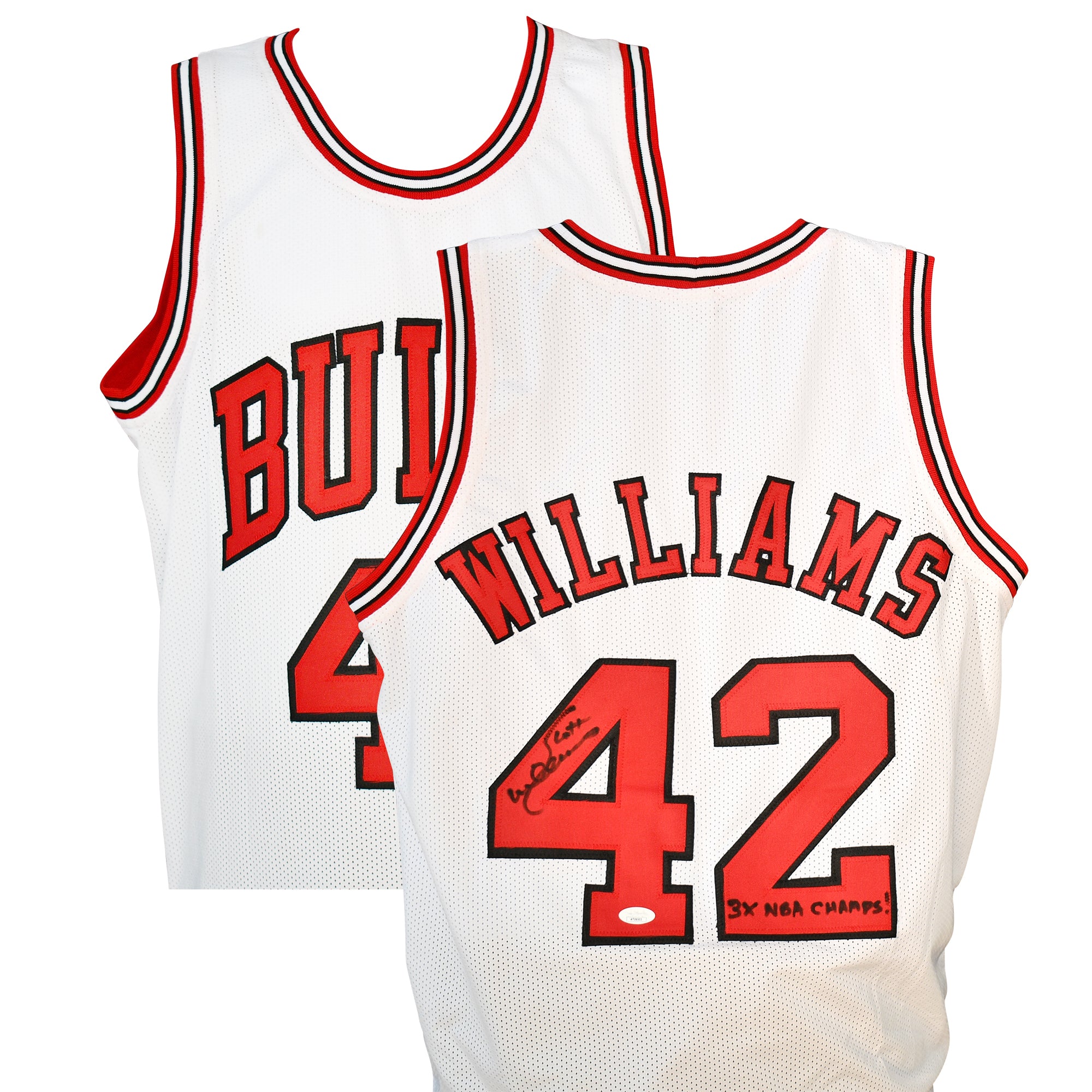 Scott Williams Signed Chicago Bulls Jersey "3X NBA CHAMPS!" (WHITE)
