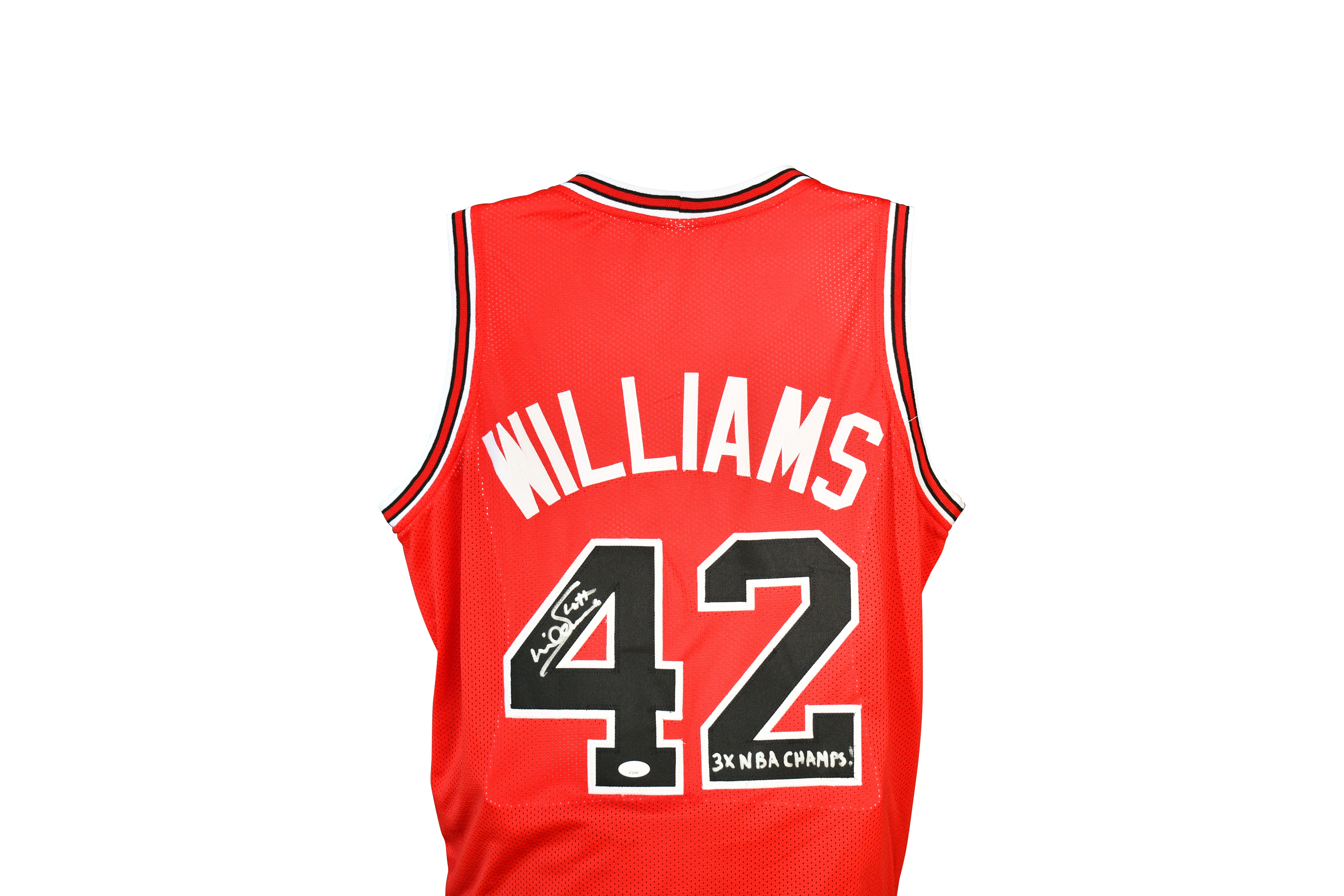 Scott Williams Signed Chicago Bulls Jersey"3X NBA CHAMPS!"
(RED)