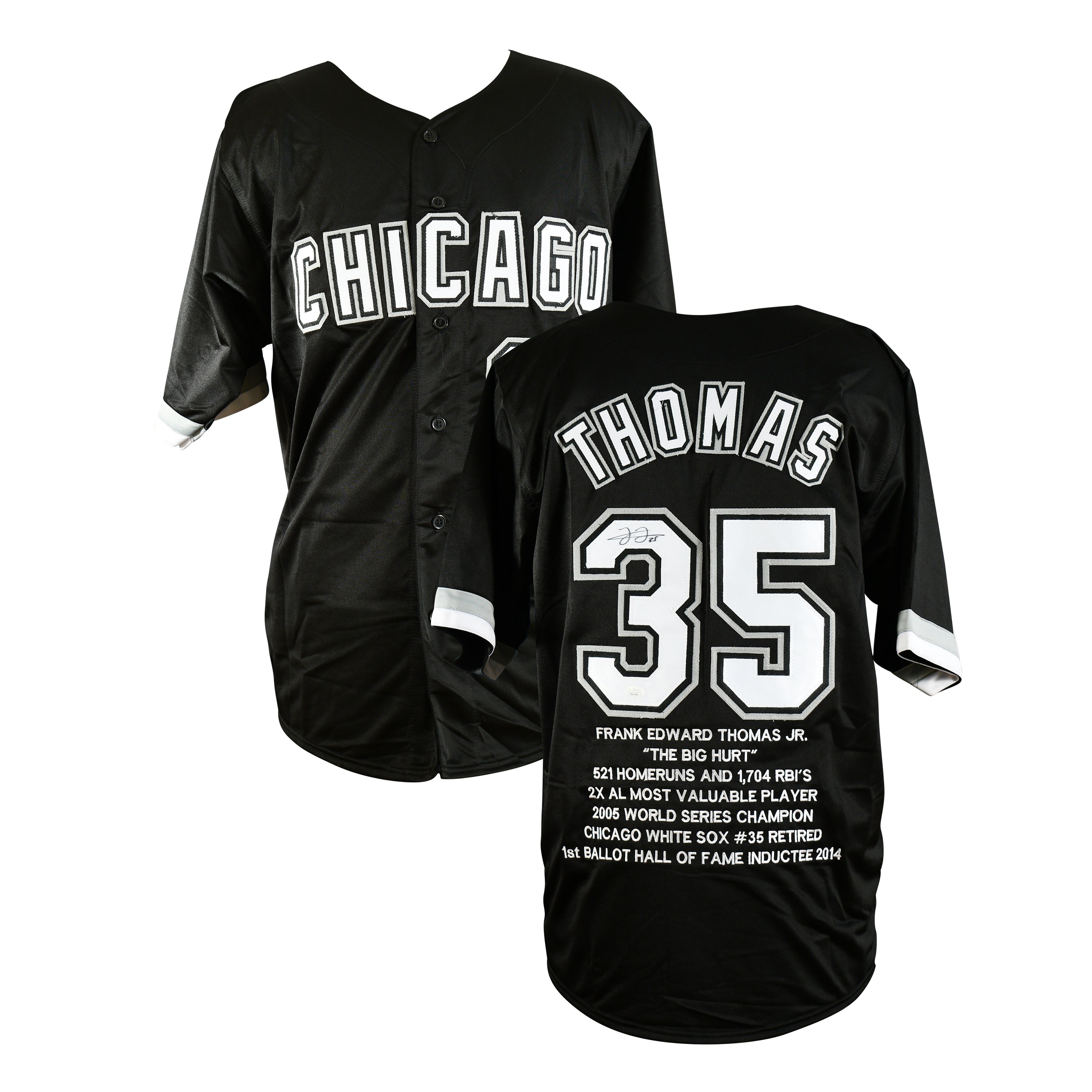 Frank Thomas Signed Chicago White Sox Career Stat Jersey