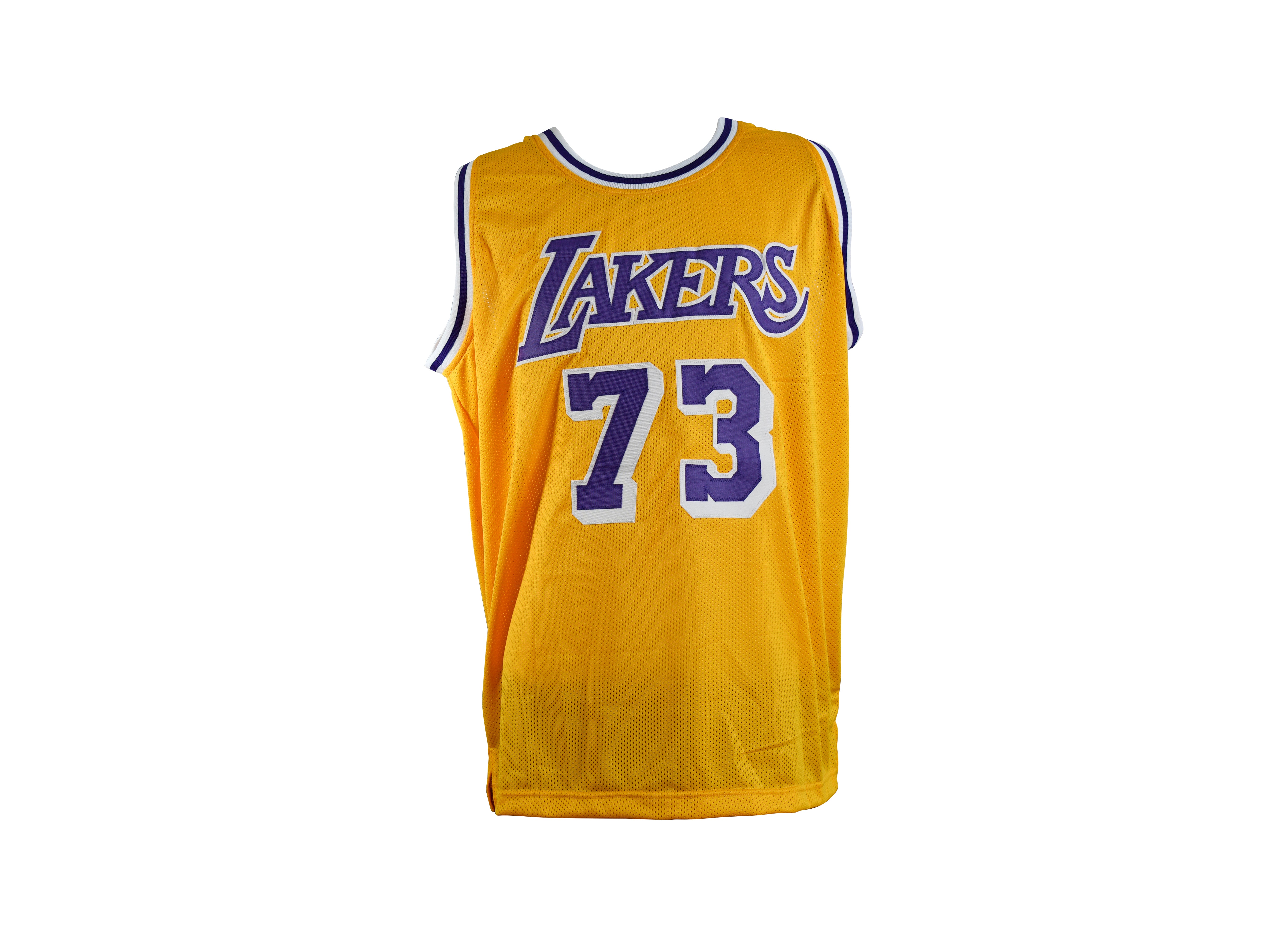 Dennis Rodman Signed Los Angeles Lakers Yellow Jersey