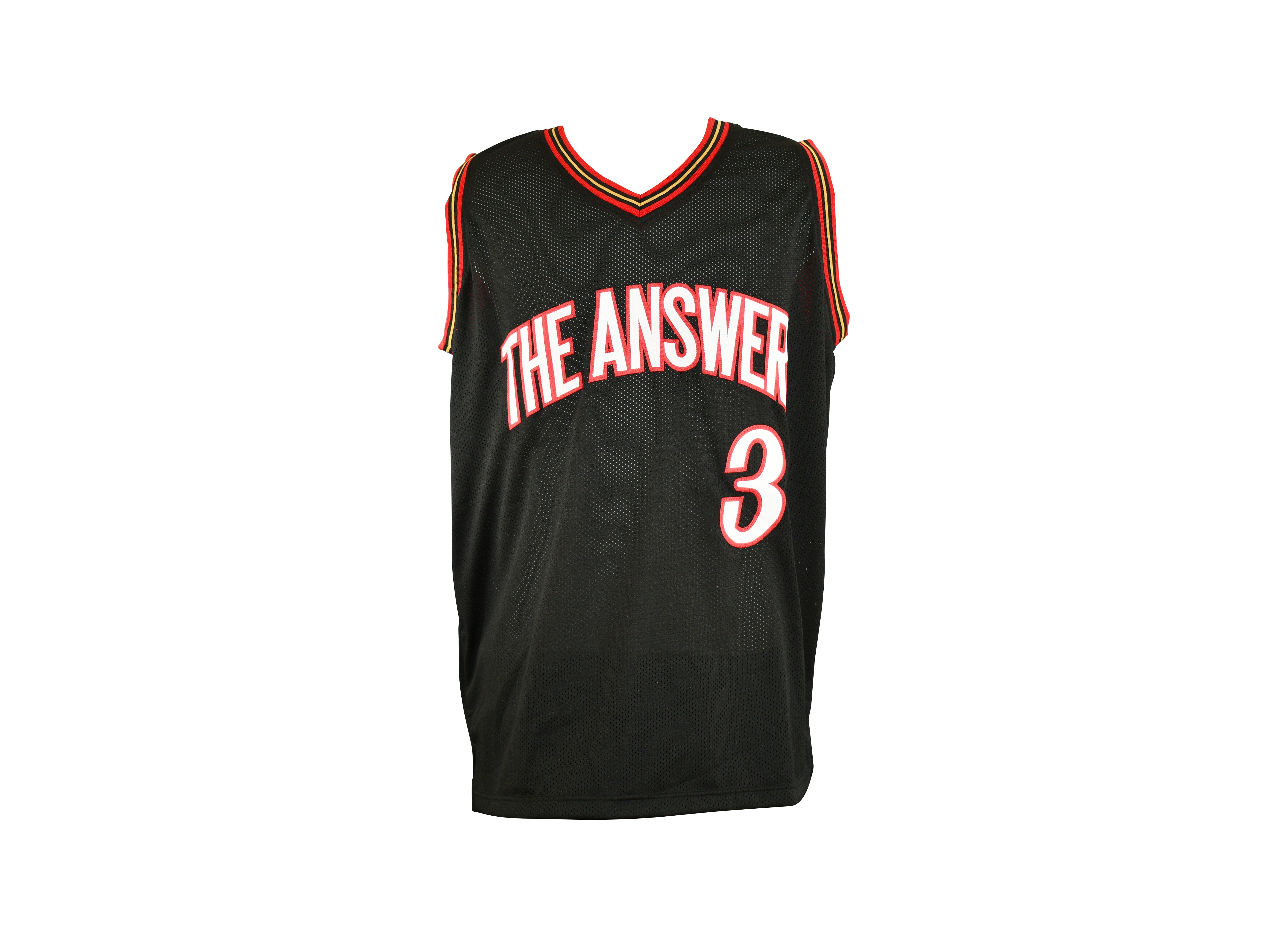 Allen Iverson Signed Philadelphia 76ers stat black Jersey "The Answer"