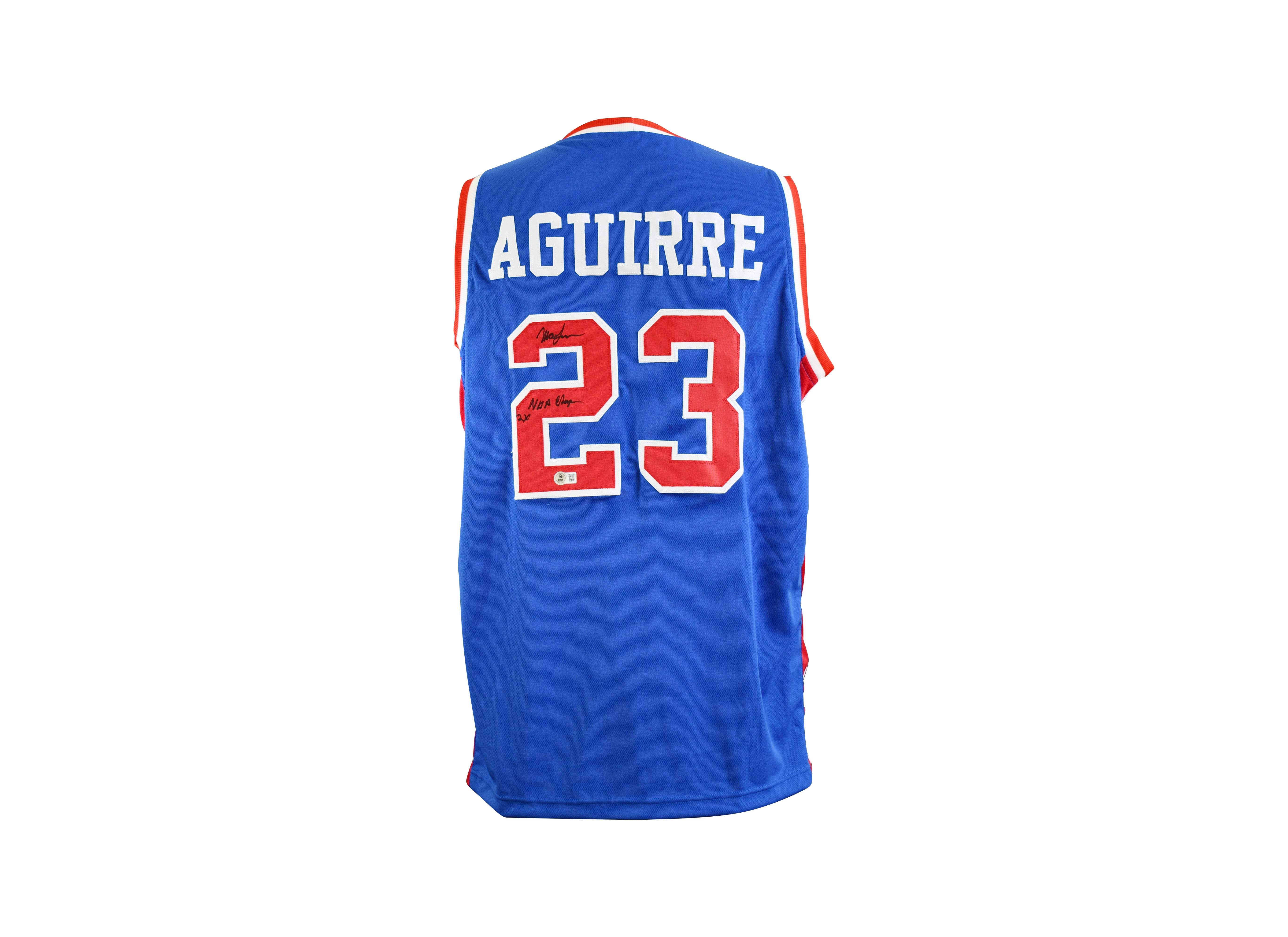 Mark Aguirre Signed Pistons Jersey