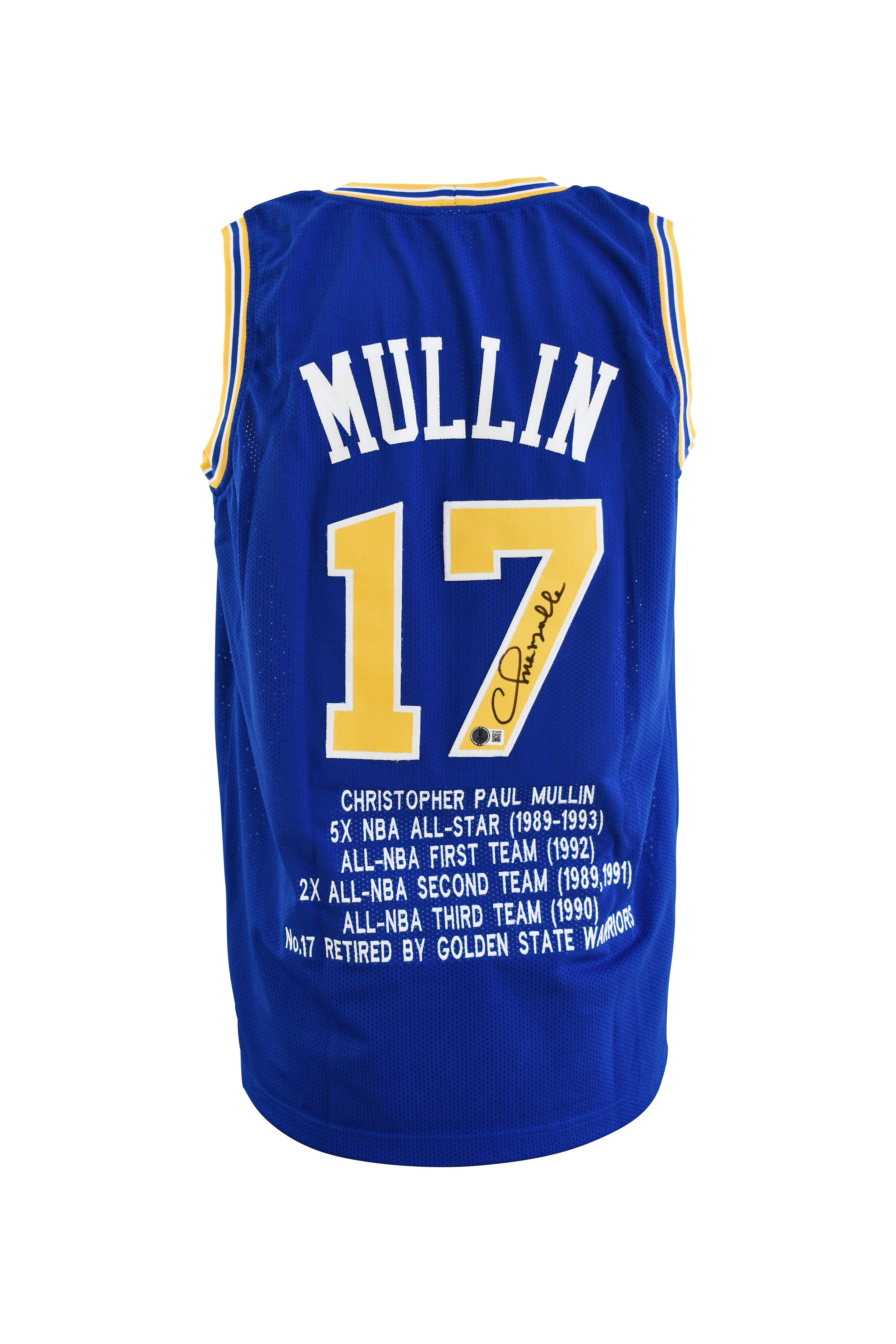 Chris Mullin Signed Golden State Warriors Career Highlight Stats Jersey
