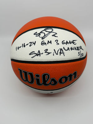 Limited Edition 5/10 Authentic Basketball Signed by Sabrina Ionescu ("10-16-24 GM 3 Game Winner"), Certified by Fanatics