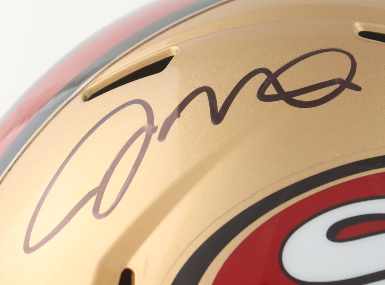 Joe Montana Signed 49ers Full-Size Speed Helmet. Certified by JSA authentic-signatures