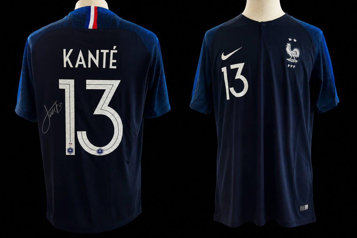 N’Golo Kanté signed France 2018 World Cup jersey #13 Beckett certified
