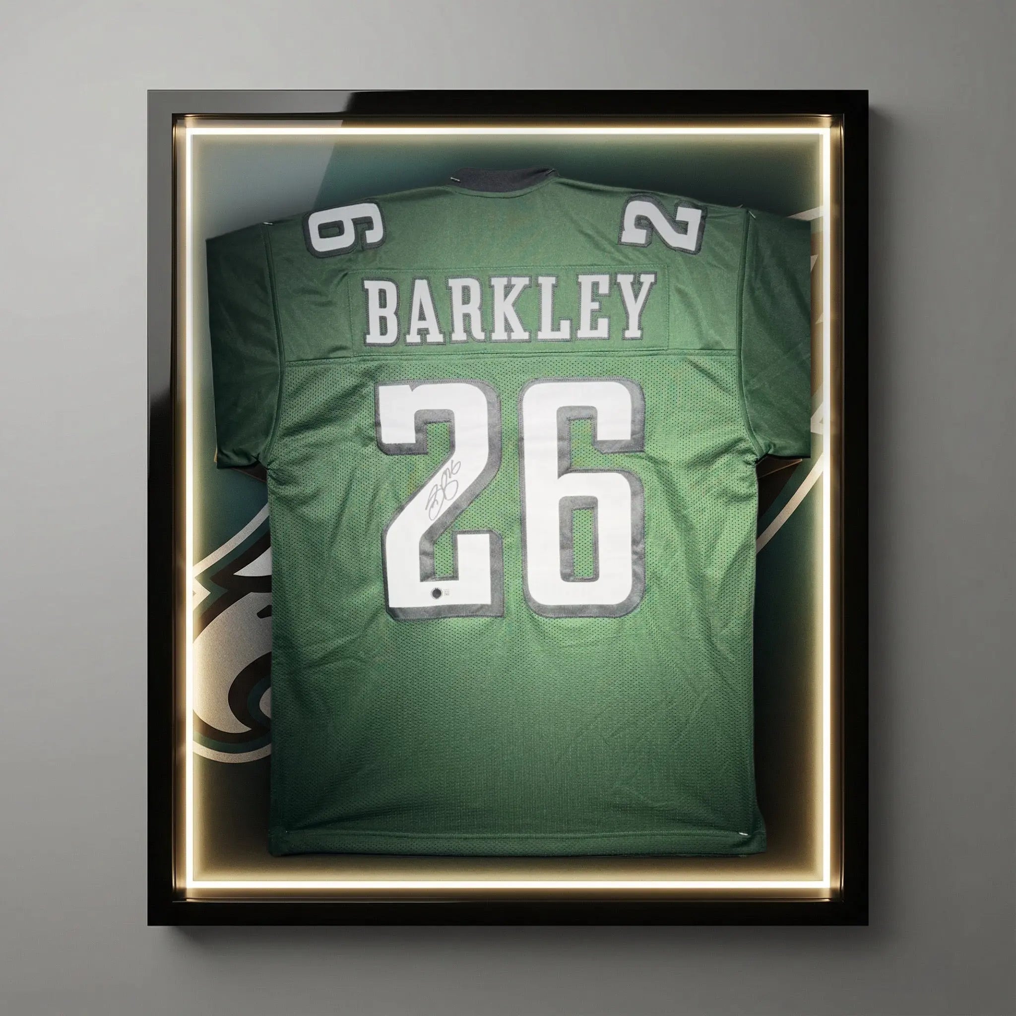 Saquon Barkley Signed Eagles Jersey. Certified by BECKETT authentic-signatures