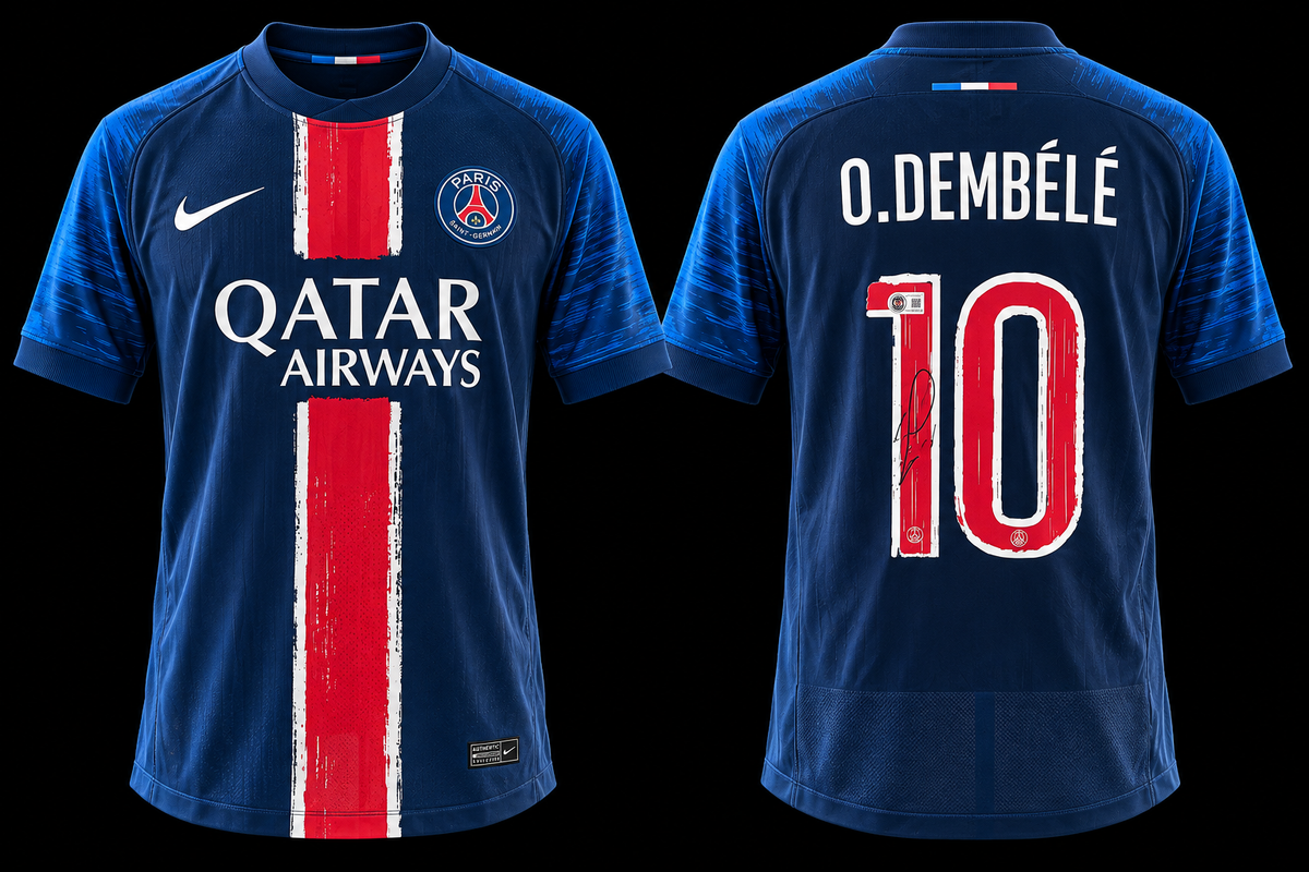 Ousmane Dembélé signed PSG home jersey #10 Beckett certified