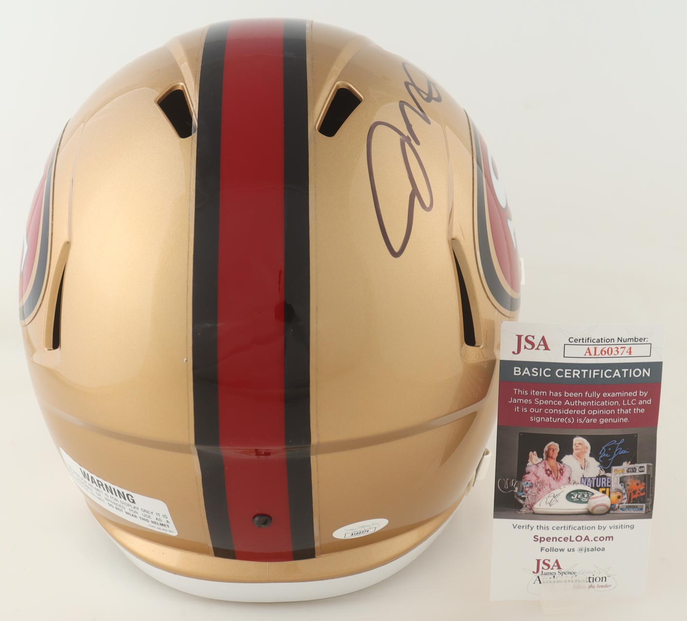 Joe Montana Signed 49ers Full-Size Speed Helmet. Certified by JSA authentic-signatures