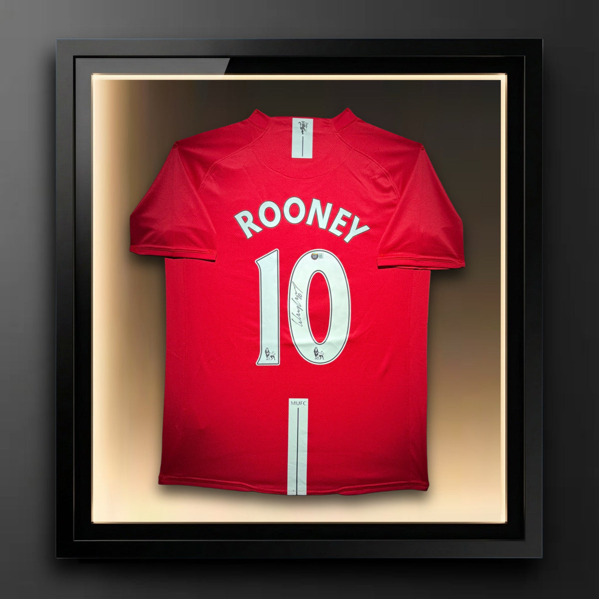 Wayne Rooney Signed Home 2009-10 Manchester United Jersey, Certified by Beckett authentic-signatures Football Authentic Si...
