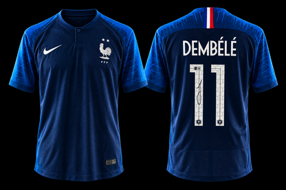 Ousmane Dembélé signed France 2018 World Cup jersey #11 Beckett certified