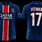 Vitinha #17 signed PSG home jersey front and back