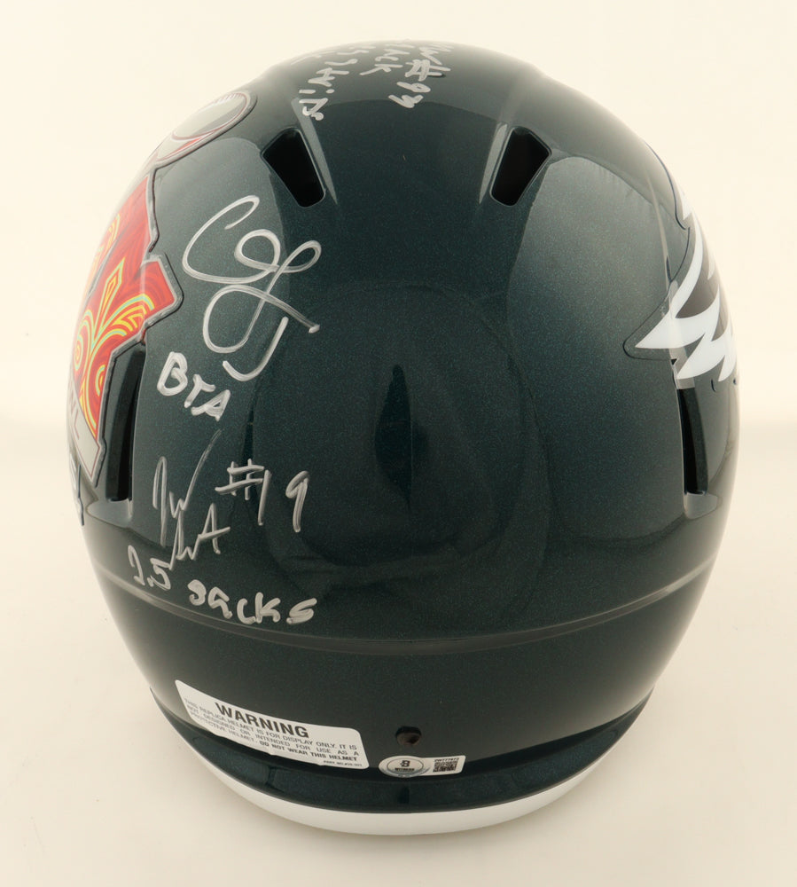 Eagles Defense Full-Size Replica Speed Helmet Signed By (5)