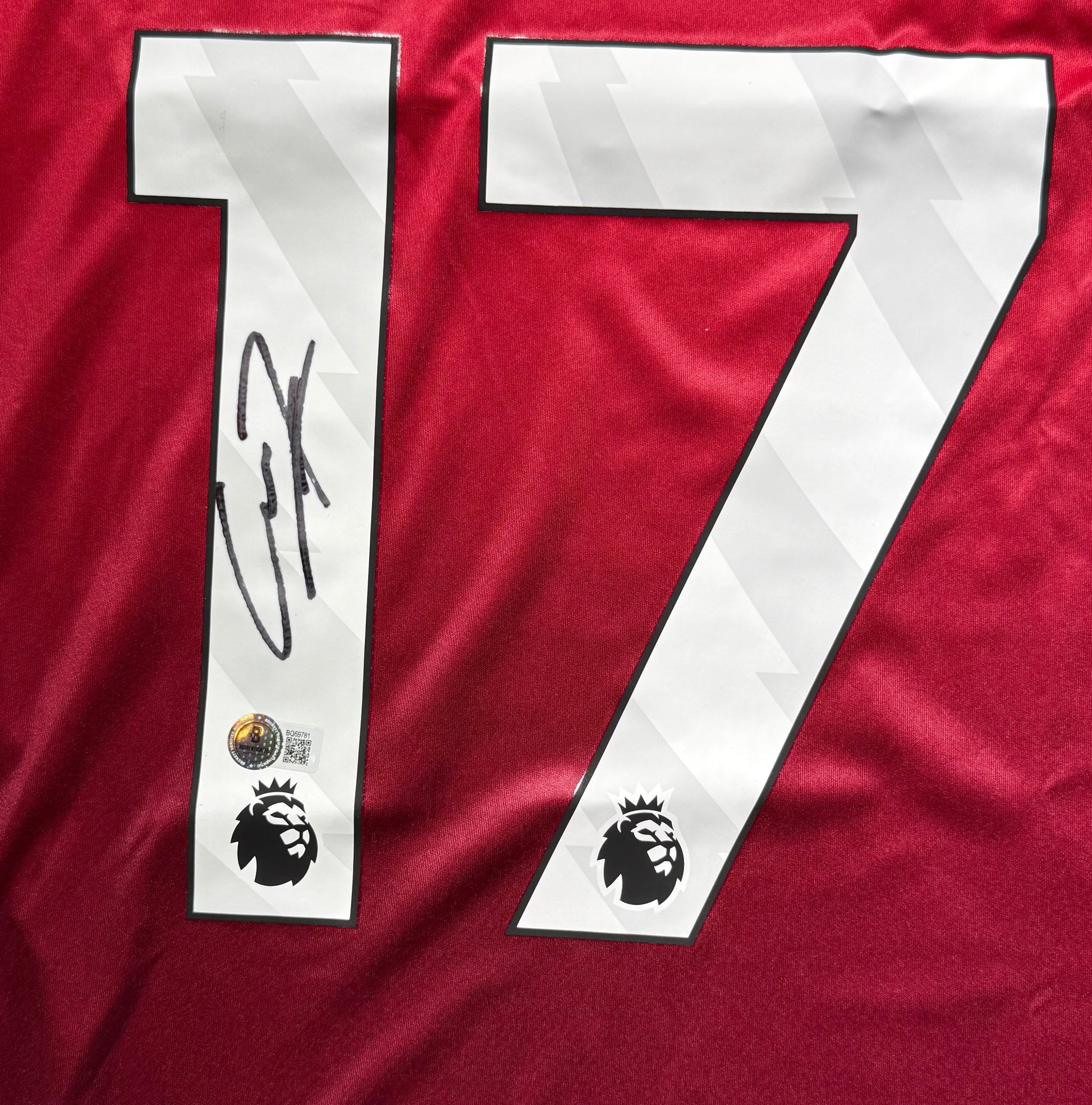Maillot Domicile signe par Alejandro Garnacho  Manchester United  FC 2023-24 Certifie par Beckett authentic-signatures