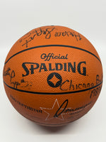 1987-88 Chicago Bulls team signed basketball featuring Michael Jordan