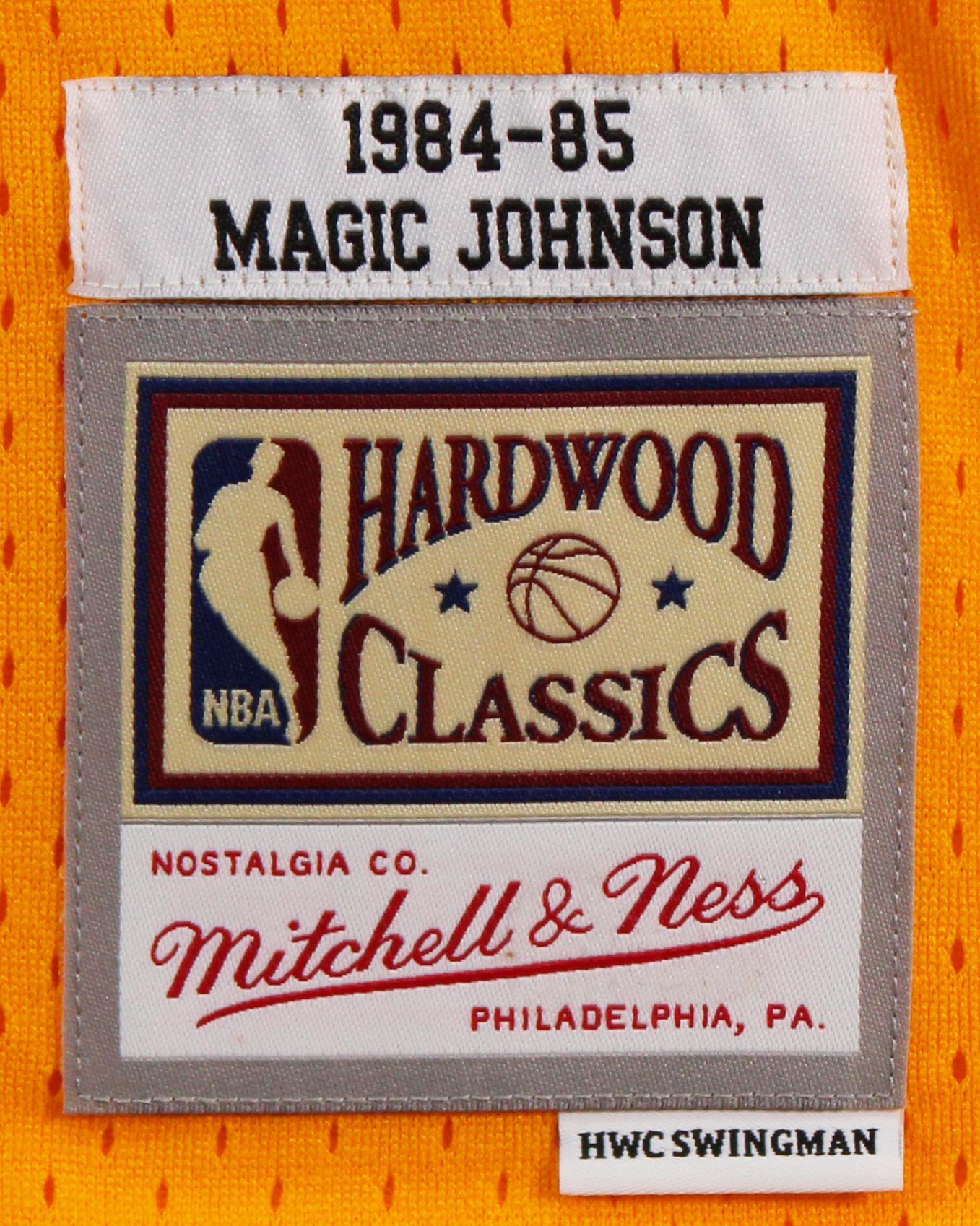 Magic Johnson Signed Lakers Mitchell & Ness Authentic Jersey Inscribed "5x NBA Champ"