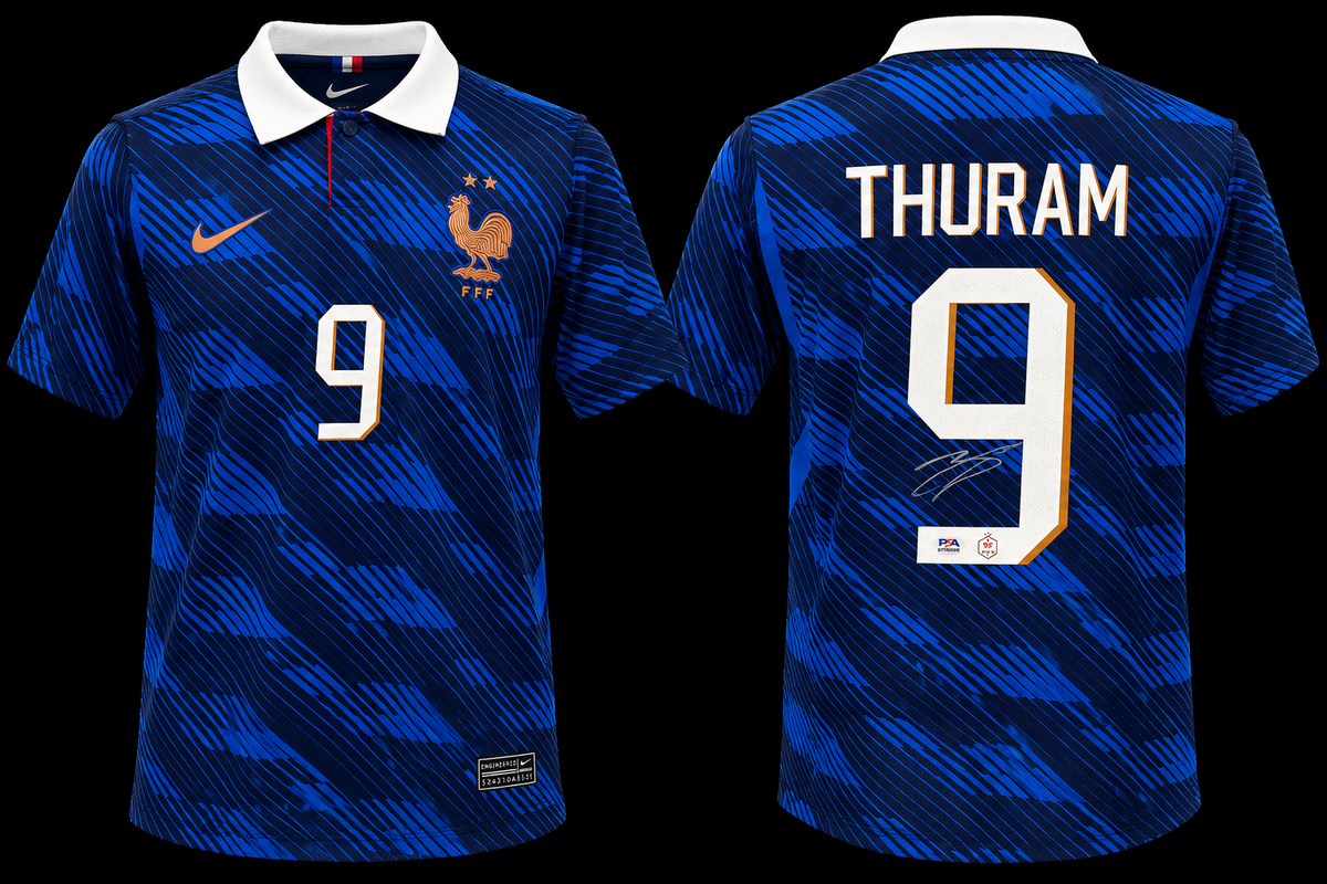 Marcus Thuram signed France 2026 home jersey #9 Beckett certified