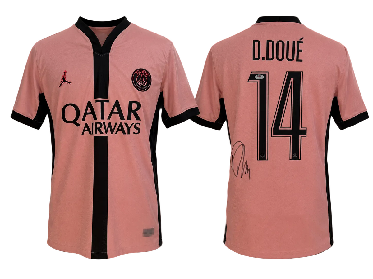 Désiré Doué Signed Authentic Paris Saint-Germain Jersey, Certified by JSA authentic-signatures Football Authentic Signatures