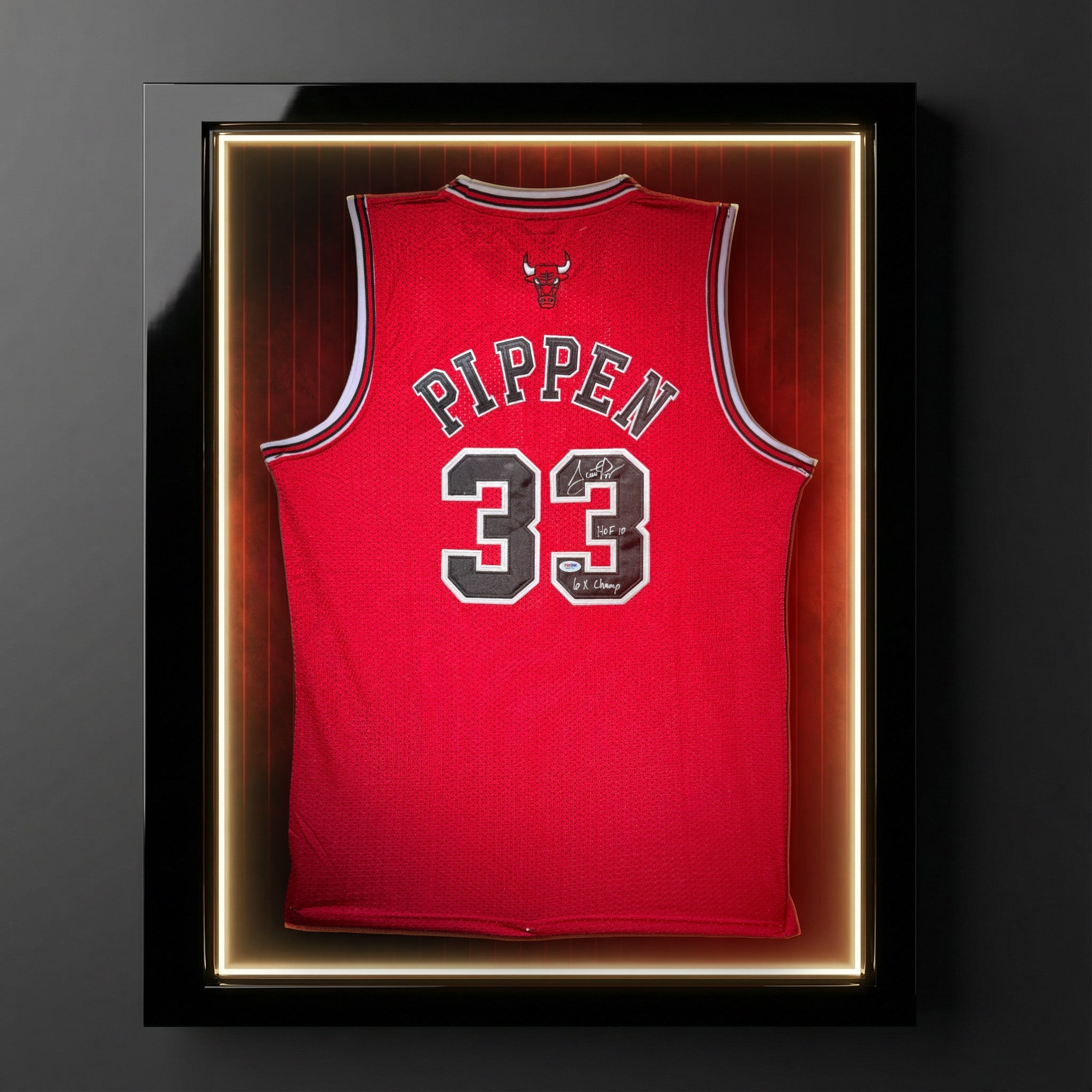 Scottie Pippen Signed Chicago Bulls Jersey Inscribed "HOF 10" & "6x Champ" Certified by PSA authentic-signatures