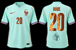 Désiré Doué signed France 2026 away jersey #20 PSA certified