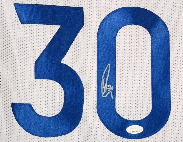 Stephen Curry Signed Career Highlight Stat Jersey
