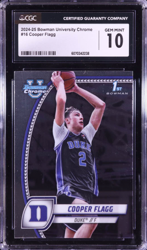 Cooper Flagg 2024-25 Bowman University Chrome #16 (CGC 10)