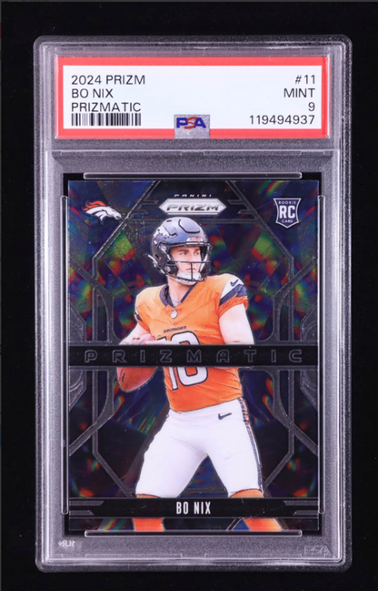 Bo NIX Panini Prizm Prizmatic #11 RC (PSA 9) authentic-signatures